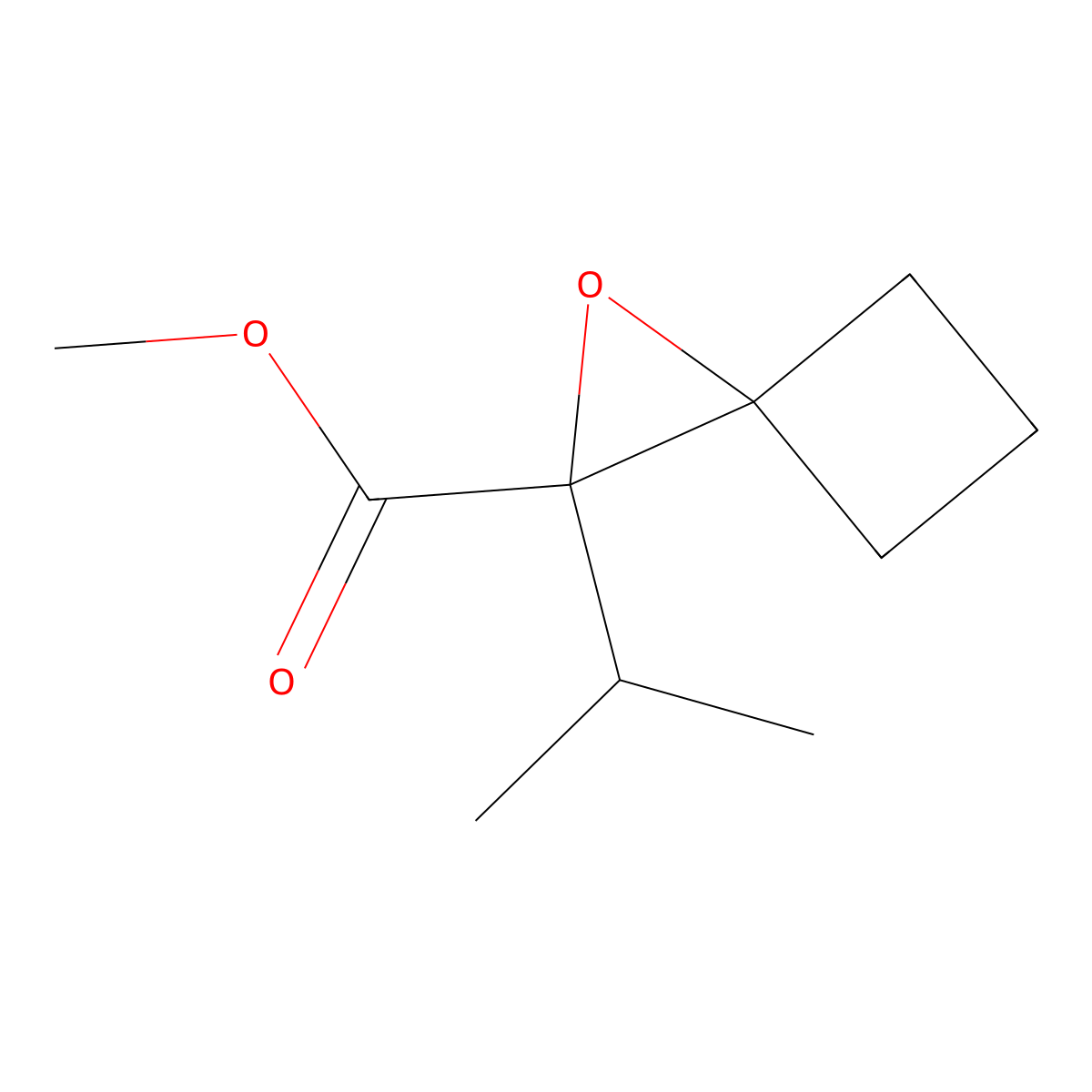 Methyl 2-(propan-2-yl)-1-oxaspiro[2.3]hexane-2-carboxylate molecular structure, CAS 1500994-75-1