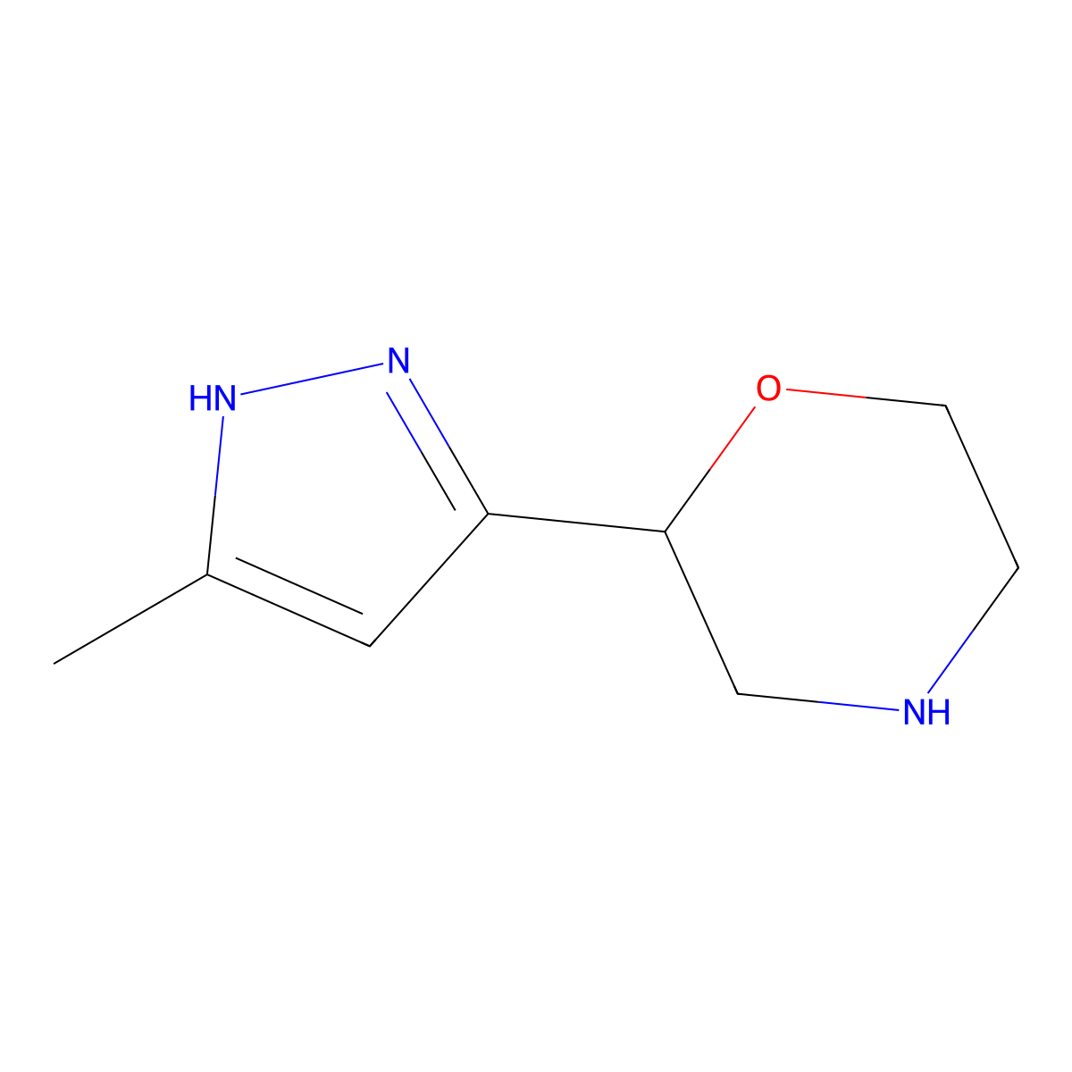2-(5-Methyl-1H-pyrazol-3-yl)morpholine molecular structure, CAS 1500995-24-3