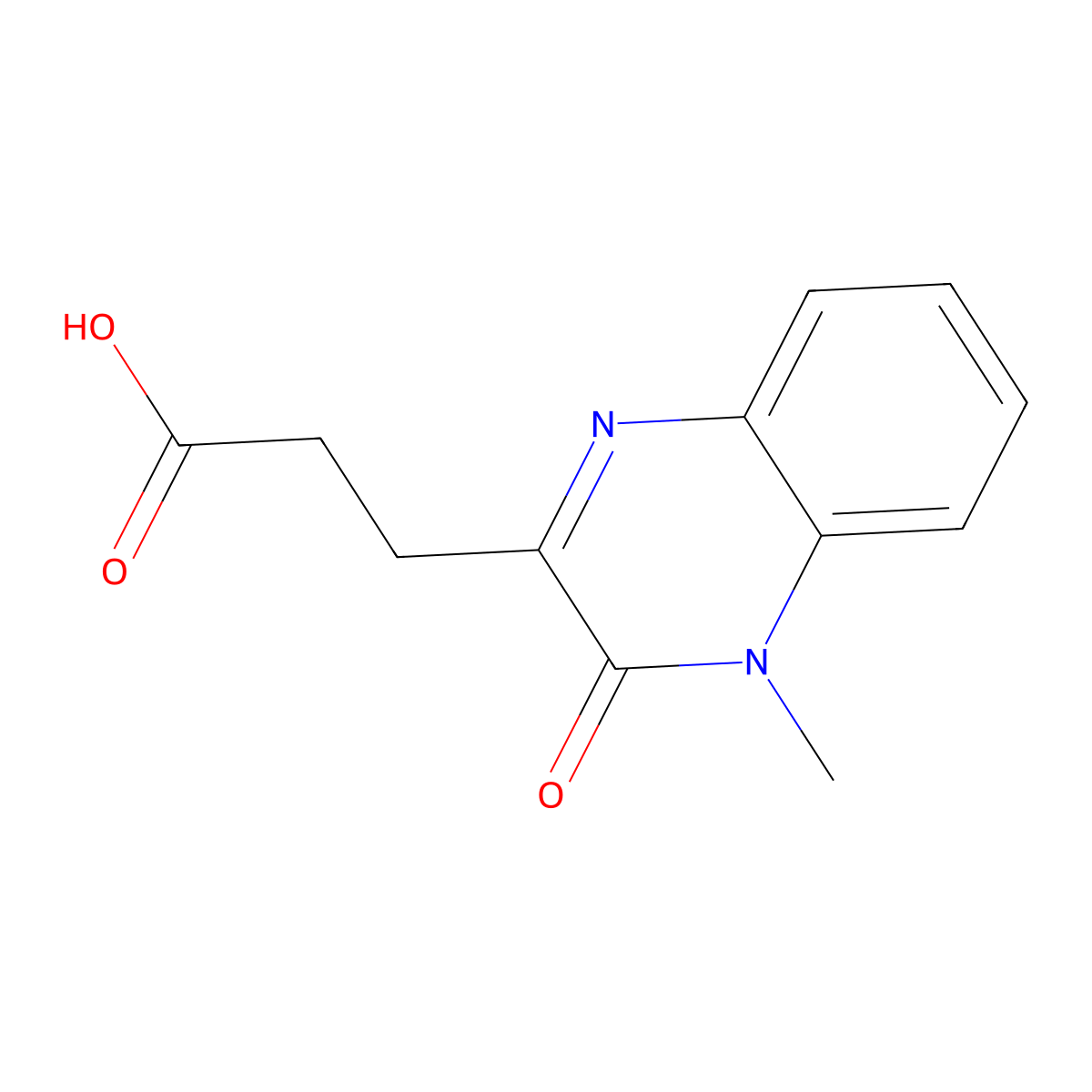 3-(4-Methyl-3-oxo-3,4-dihydroquinoxalin-2-yl)propanoic acid molecular structure, CAS 1501-38-8