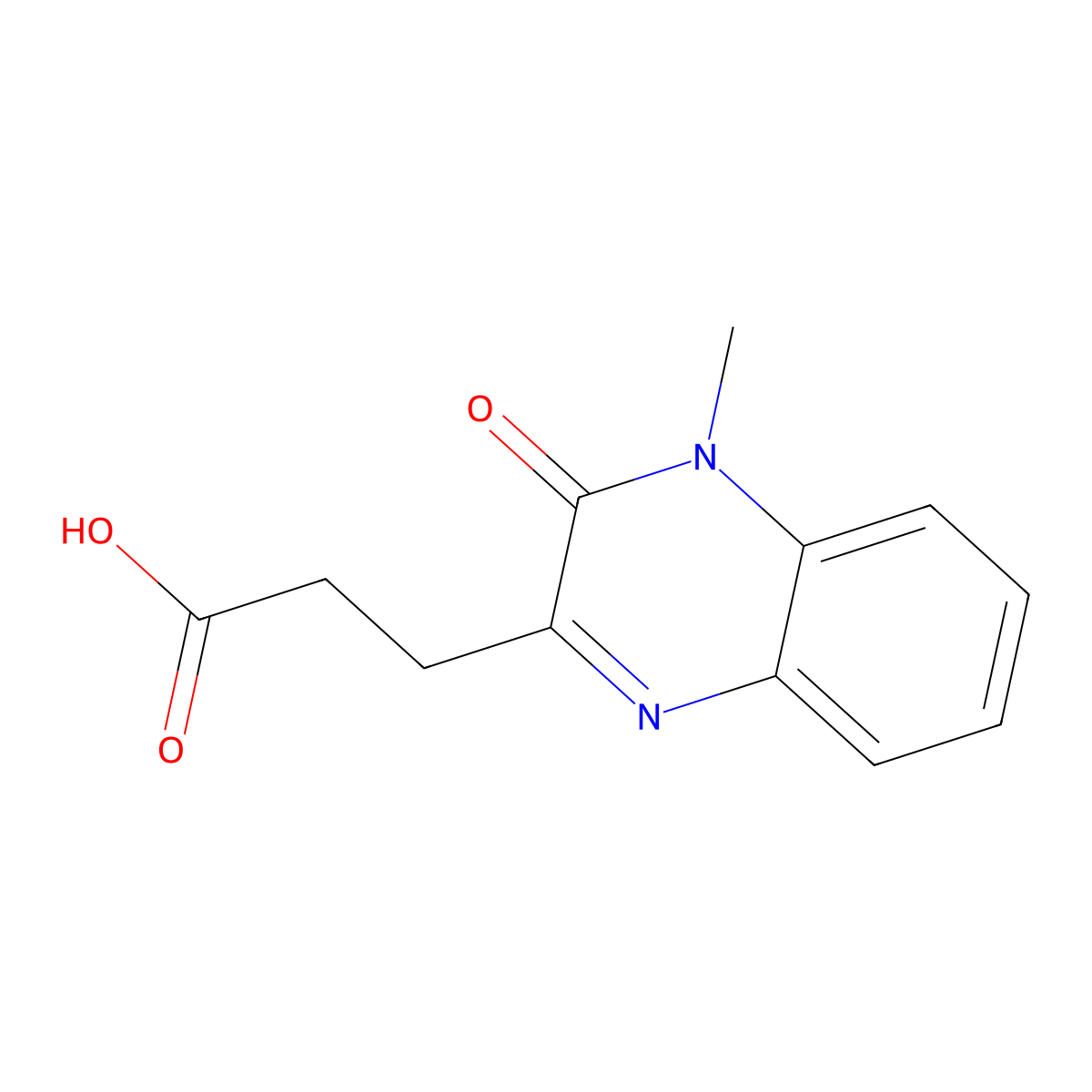 3-(4-Methyl-3-oxo-3,4-dihydroquinoxalin-2-yl)propanoic acid molecular structure, CAS 1501-38-8