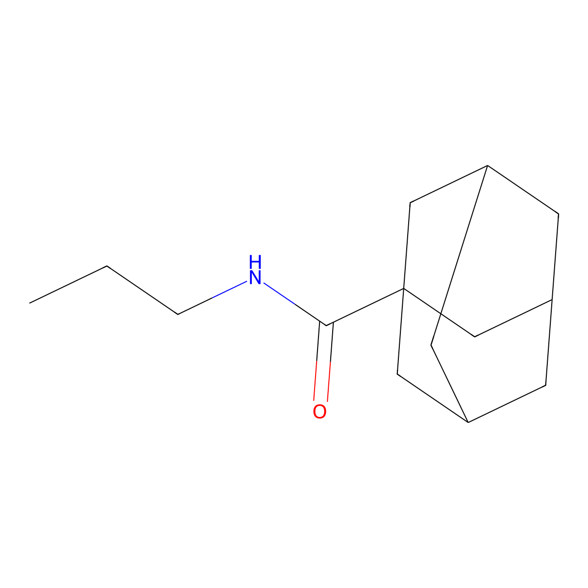 N-propyladamantane-1-carboxamide molecular structure, CAS 1501-92-4