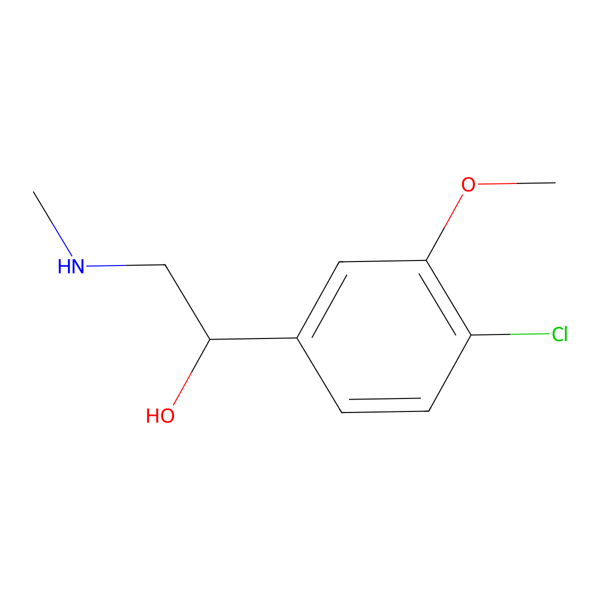 1-(4-Chloro-3-methoxyphenyl)-2-(methylamino)ethan-1-ol molecular structure, CAS 1501001-01-9