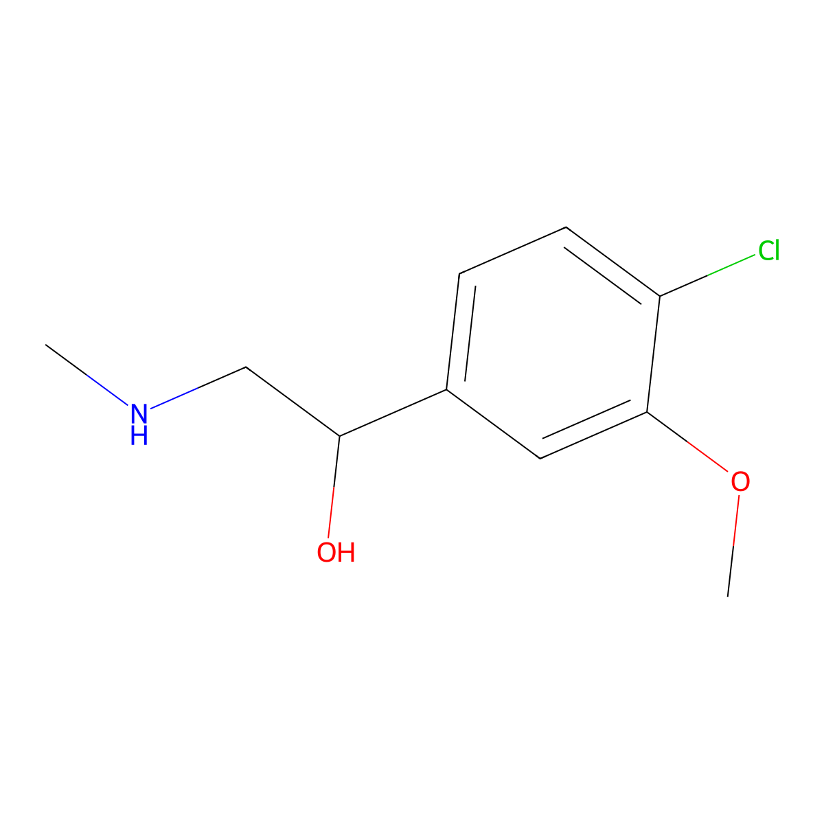 1-(4-Chloro-3-methoxyphenyl)-2-(methylamino)ethan-1-ol molecular structure, CAS 1501001-01-9