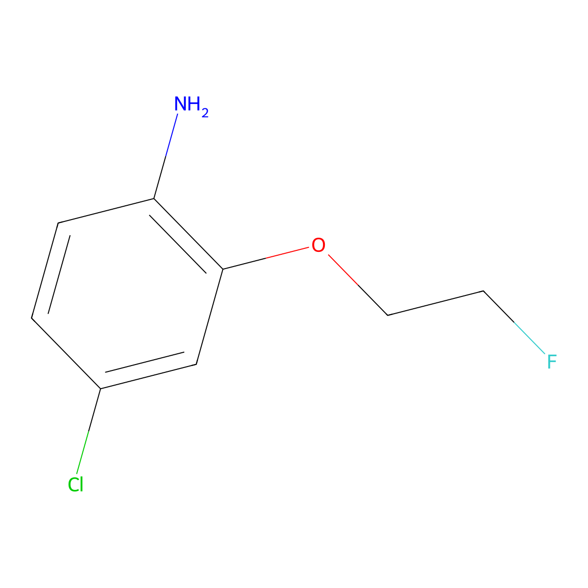 4-Chloro-2-(2-fluoroethoxy)aniline molecular structure, CAS 1501003-92-4