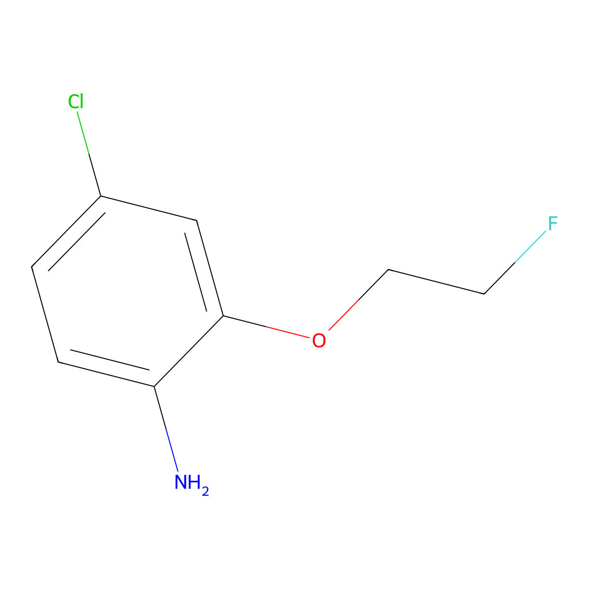 4-Chloro-2-(2-fluoroethoxy)aniline molecular structure, CAS 1501003-92-4