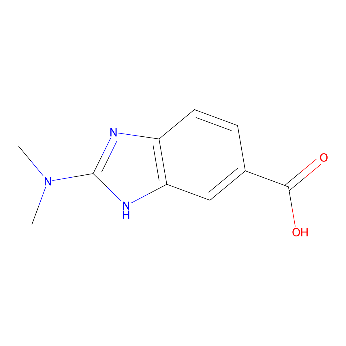 2-(Dimethylamino)-1H-1,3-benzodiazole-5-carboxylic acid molecular structure, CAS 1501006-70-7