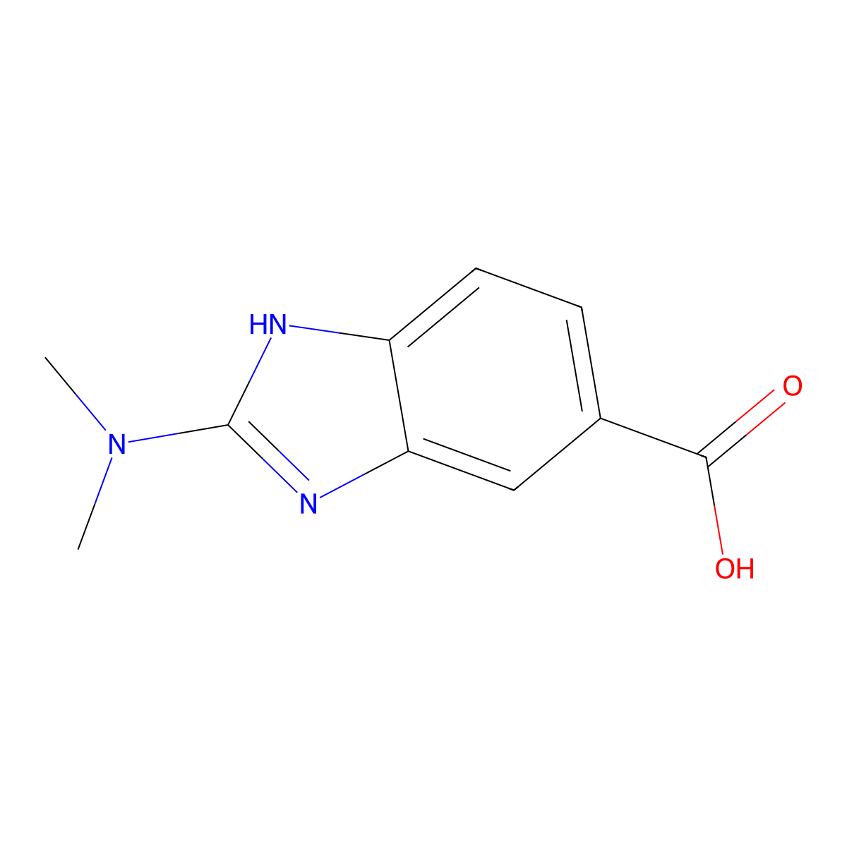2-(Dimethylamino)-1H-1,3-benzodiazole-5-carboxylic acid molecular structure, CAS 1501006-70-7