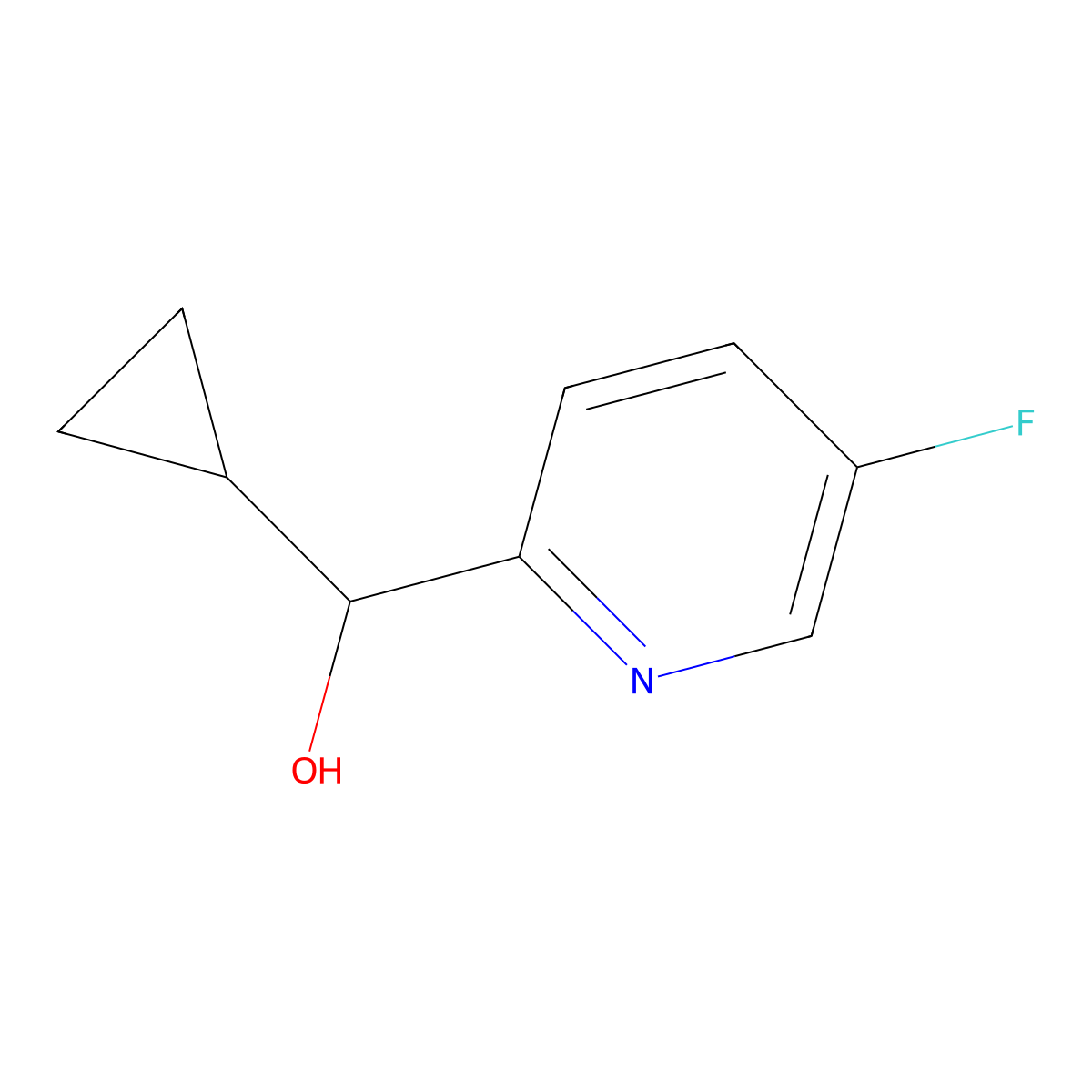 Cyclopropyl(5-fluoropyridin-2-yl)methanol molecular structure, CAS 1501013-61-1