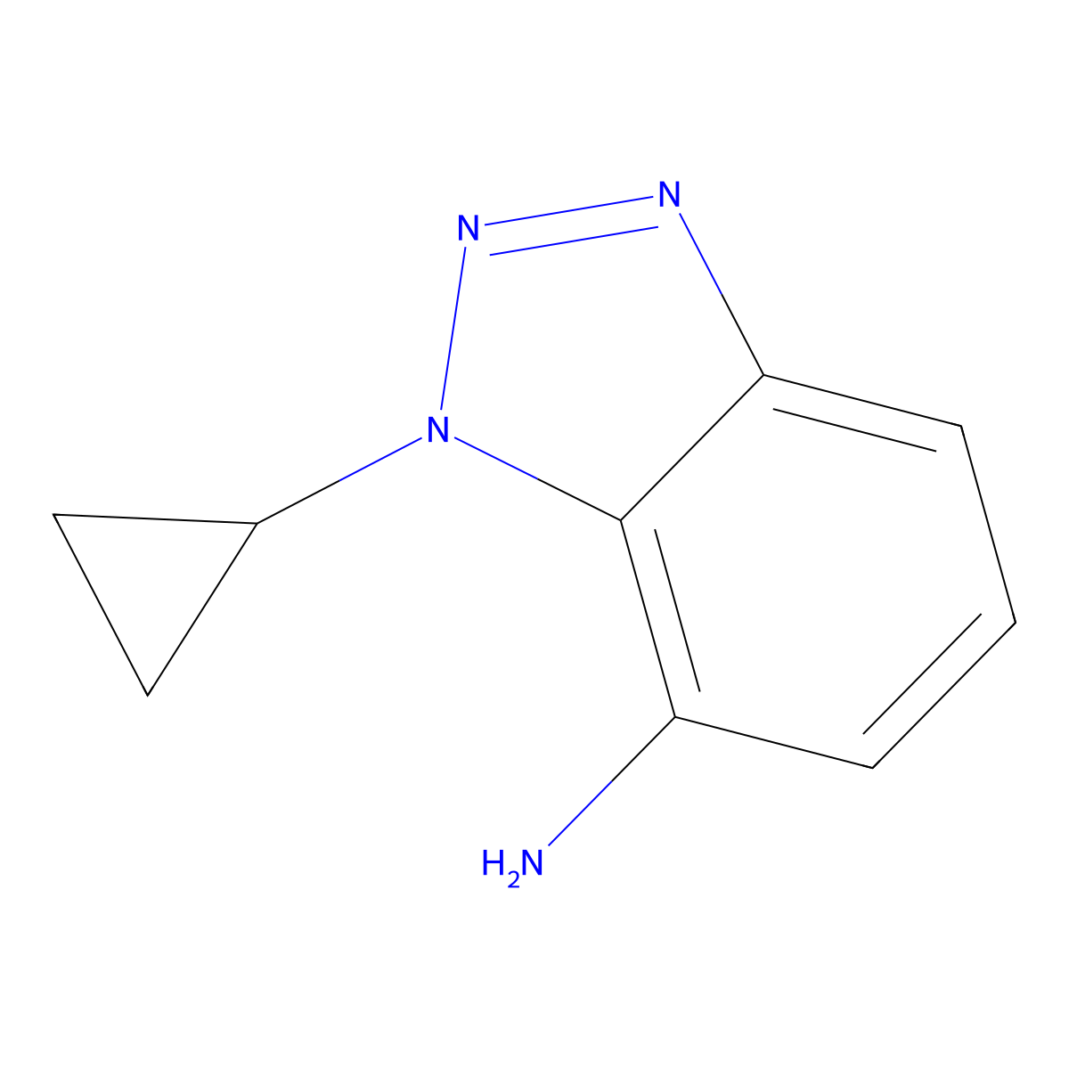 1-cyclopropyl-1H-1,2,3-benzotriazol-7-amine molecular structure, CAS 1501033-91-5