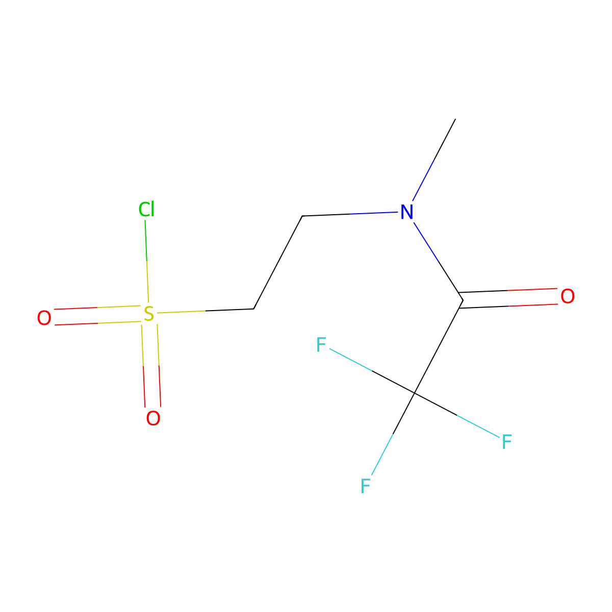 2-(2,2,2-trifluoro-N-methylacetamido)ethane-1-sulfonyl chloride molecular structure, CAS 1501040-43-2