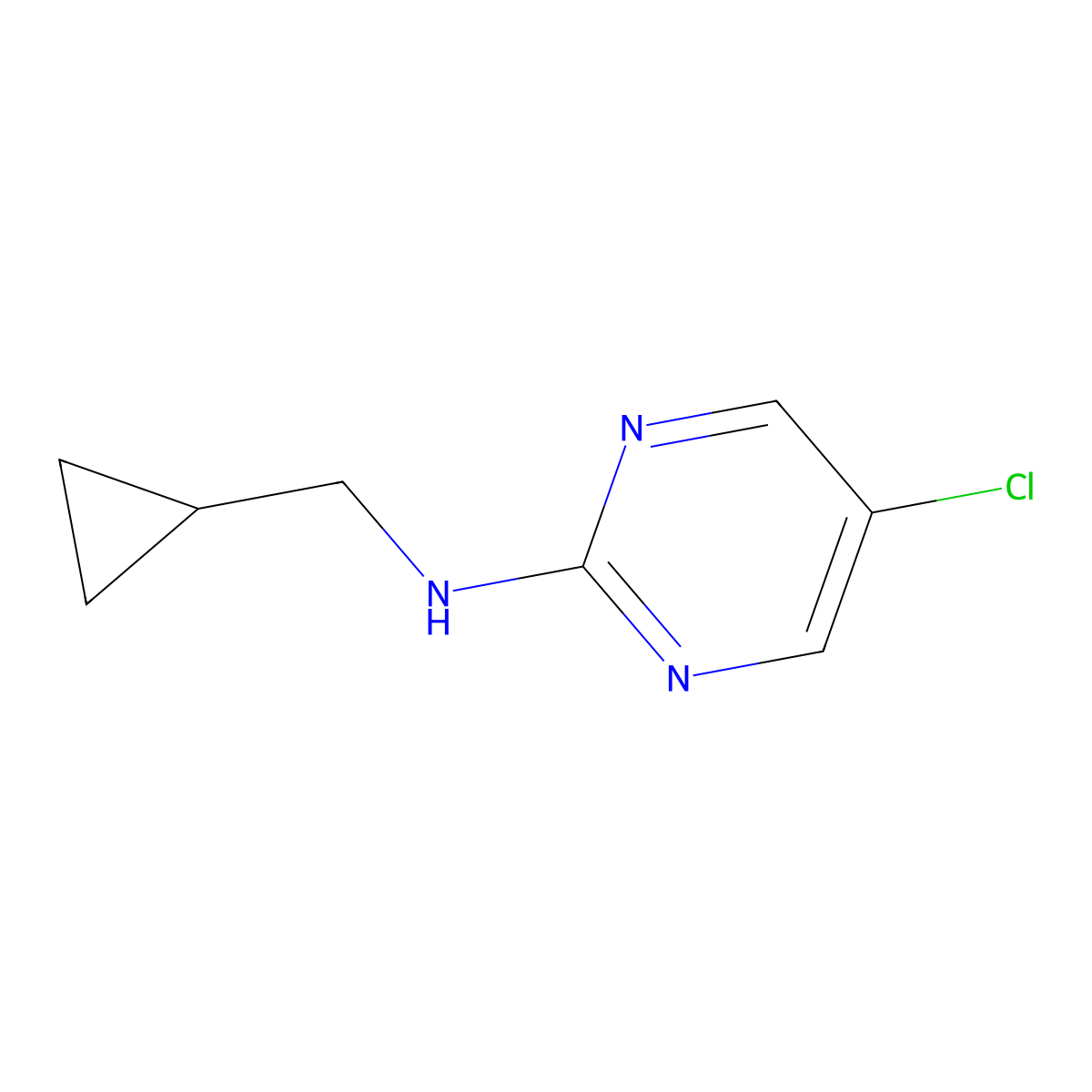 5-chloro-N-(cyclopropylmethyl)pyrimidin-2-amine molecular structure, CAS 1501056-65-0