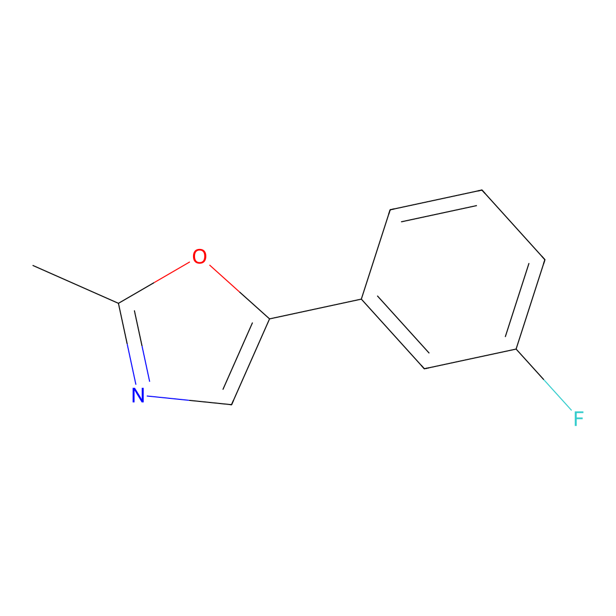 5-(3-Fluorophenyl)-2-methyloxazole molecular structure, CAS 1501063-96-2
