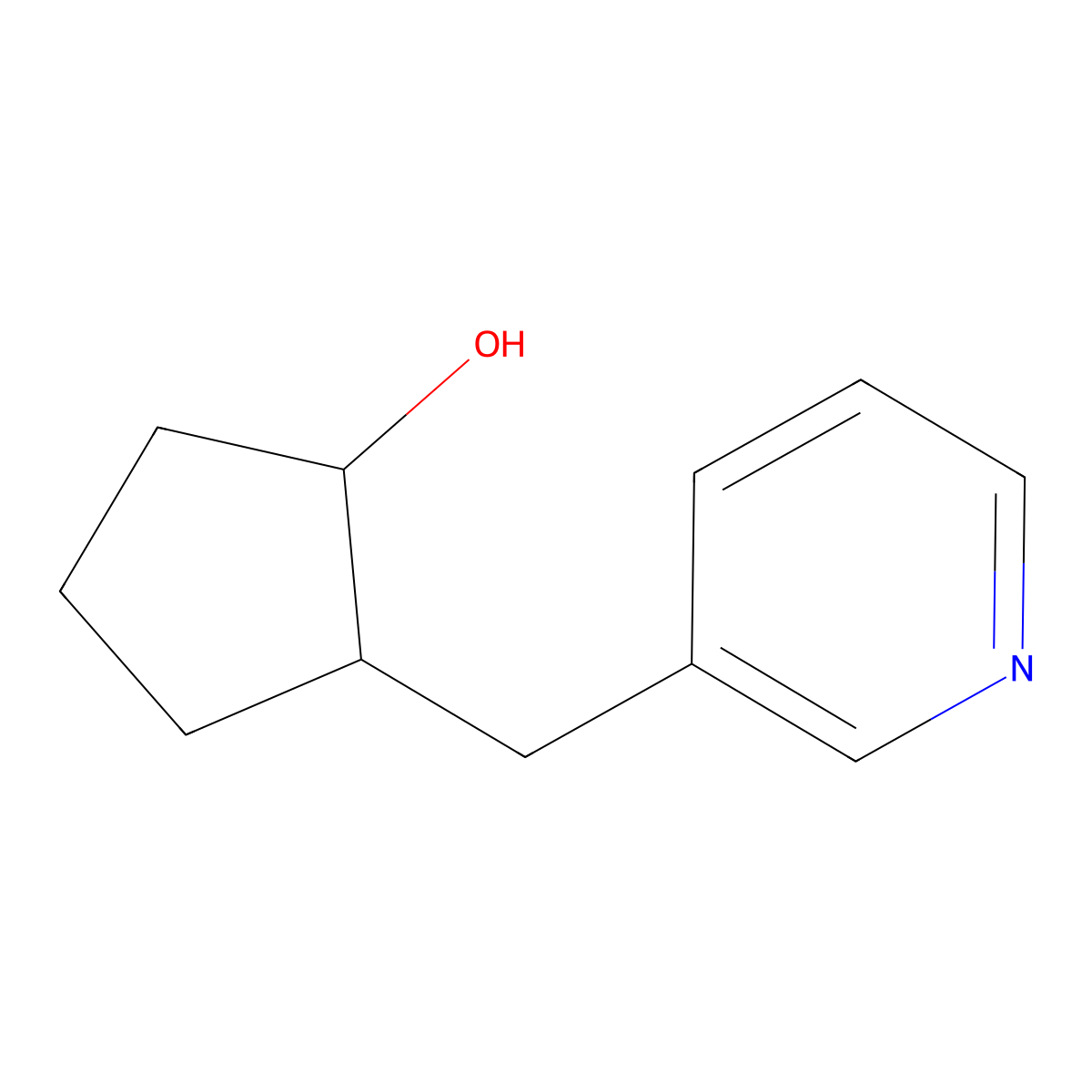 2-(Pyridin-3-ylmethyl)cyclopentan-1-ol molecular structure, CAS 1501074-89-0
