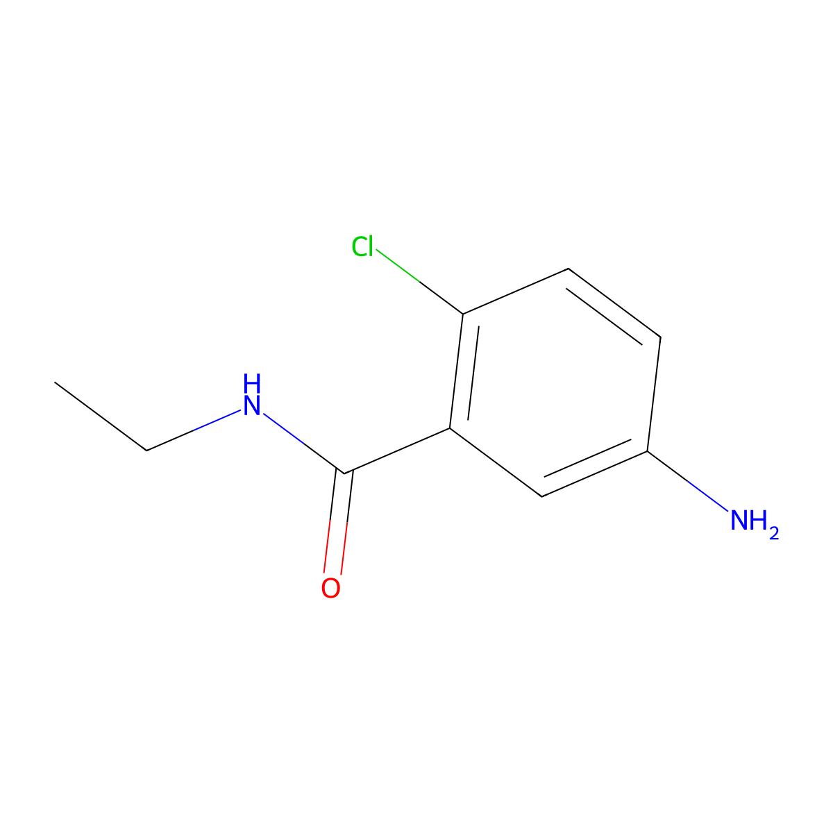 5-amino-2-chloro-N-ethylbenzamide molecular structure, CAS 150108-52-4