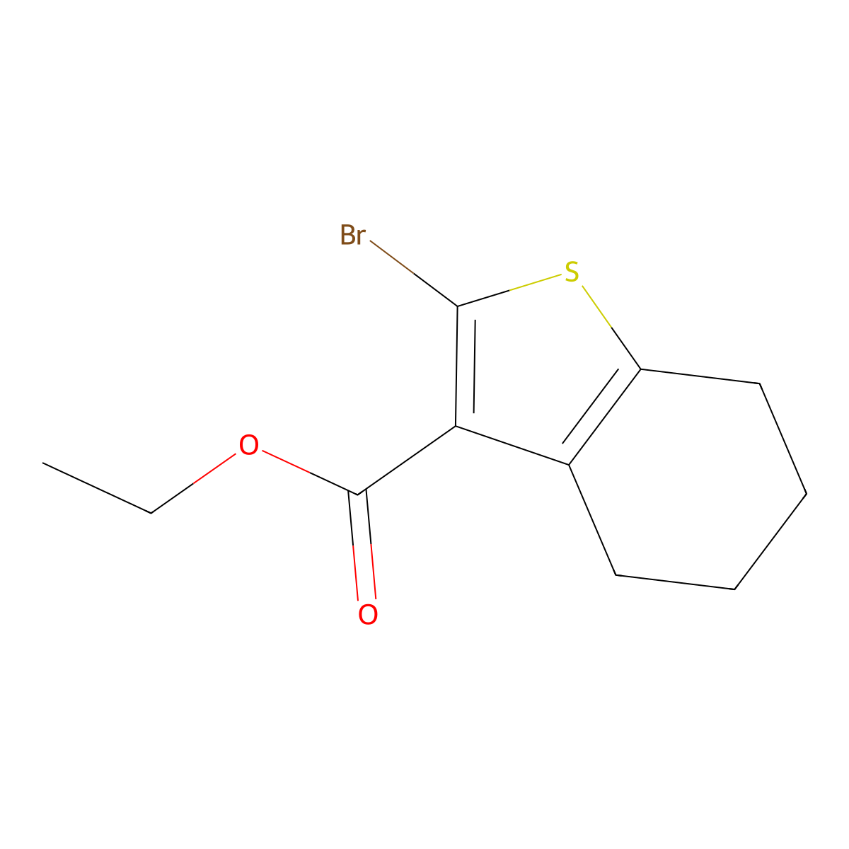 Ethyl 2-bromo-4,5,6,7-tetrahydrobenzo[b]thiophene-3-carboxylate molecular structure, CAS 150108-66-0