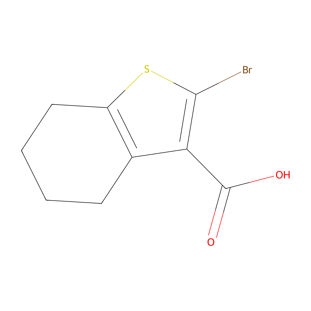 2-Bromo-4,5,6,7-tetrahydrobenzo[b]thiophene-3-carboxylic acid molecular structure, CAS 150108-67-1