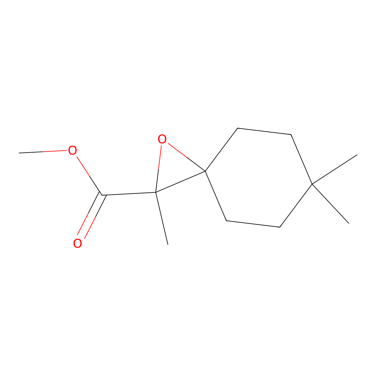 Methyl 2,6,6-trimethyl-1-oxaspiro[2.5]octane-2-carboxylate molecular structure, CAS 1501082-30-9