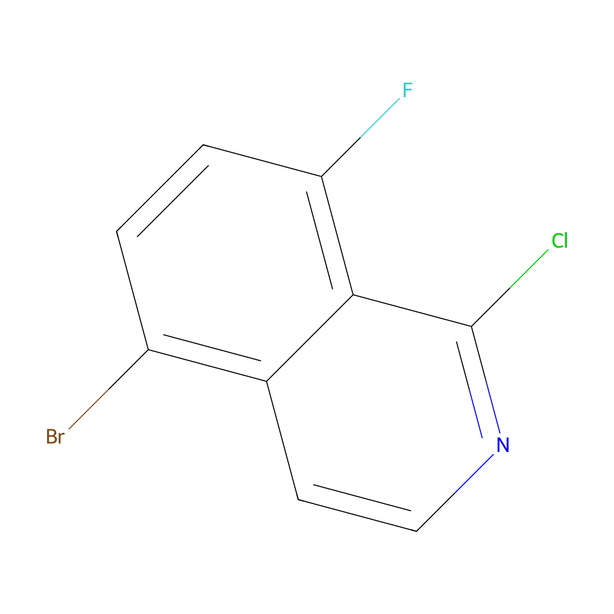 5-Bromo-1-chloro-8-fluoroisoquinoline molecular structure, CAS 1501083-37-9