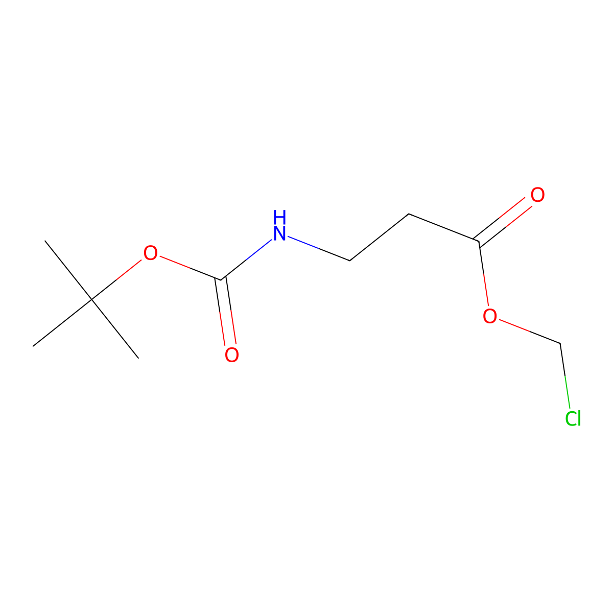 Chloromethyl 3-((tert-butoxycarbonyl)amino)propanoate molecular structure, CAS 150109-41-4