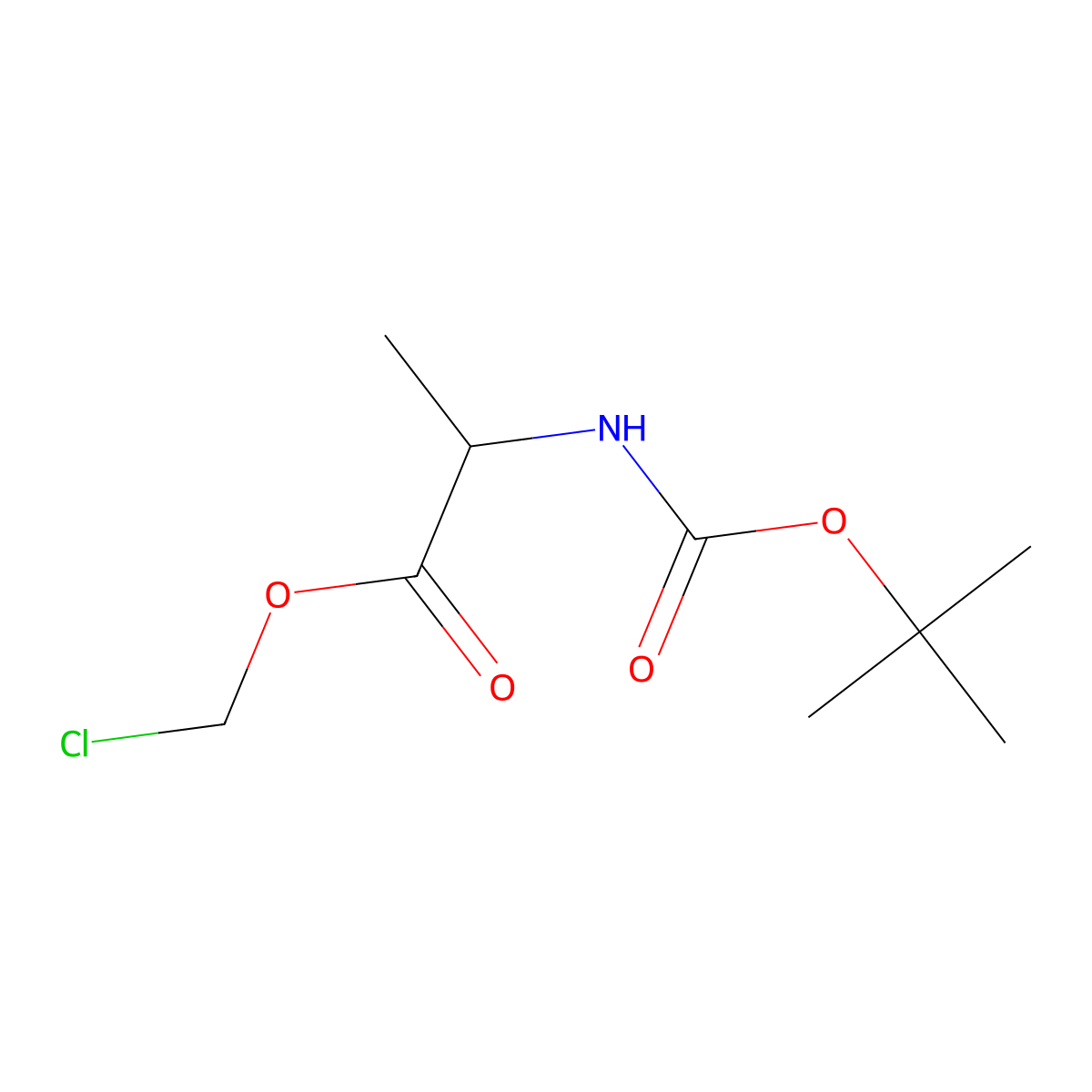 (S)-chloromethyl 2-((tert-butoxycarbonyl)amino)propanoate molecular structure, CAS 150109-42-5