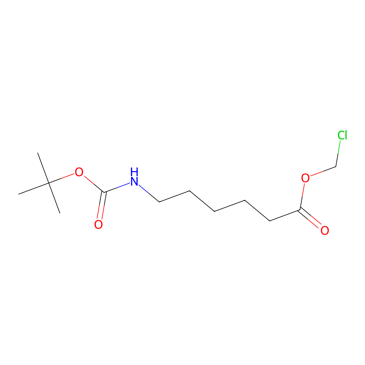Chloromethyl 6-{[(tert-butoxy)carbonyl]amino}hexanoate molecular structure, CAS 150109-44-7