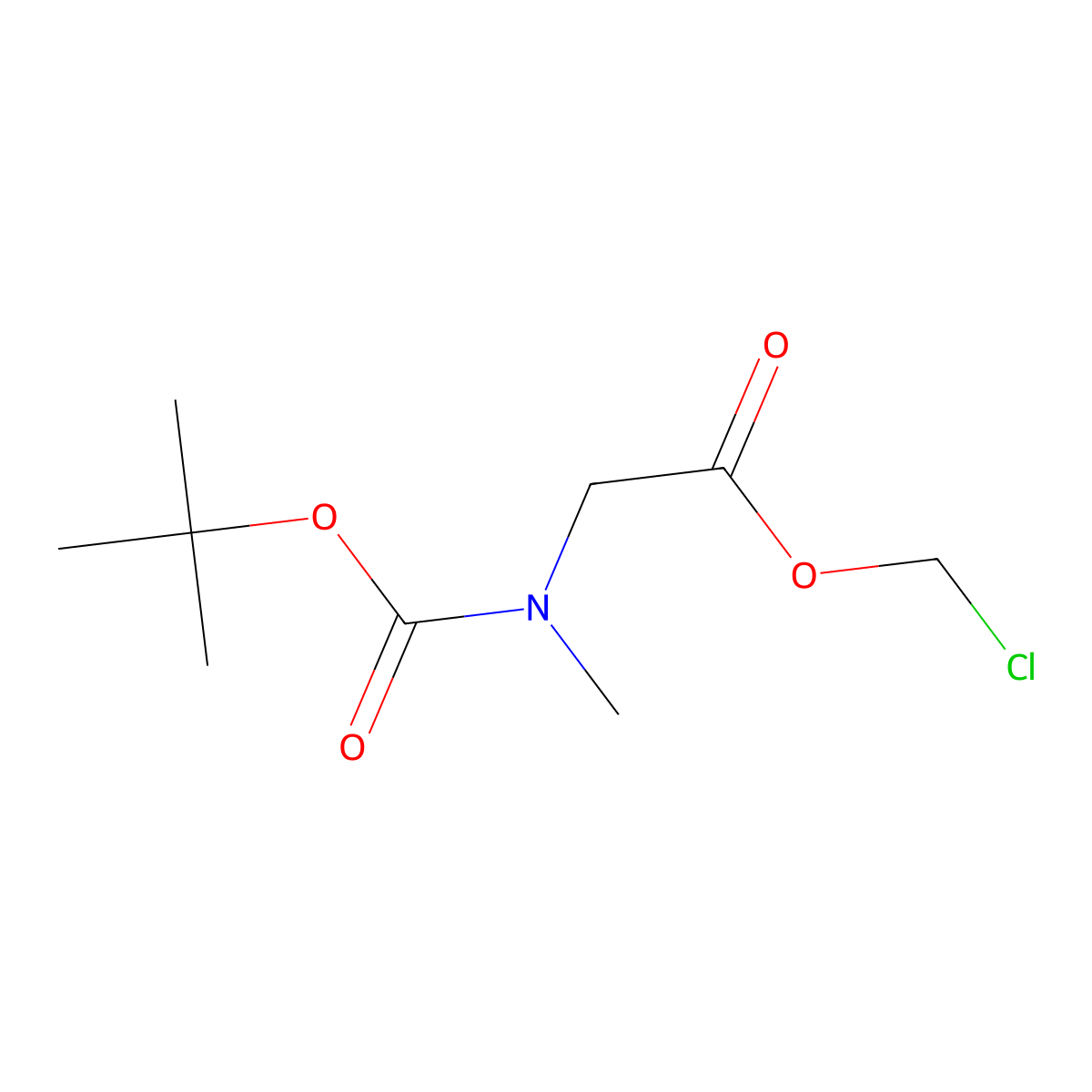Chloromethyl 2-{[(tert-butoxy)carbonyl](methyl)amino}acetate molecular structure, CAS 150109-46-9