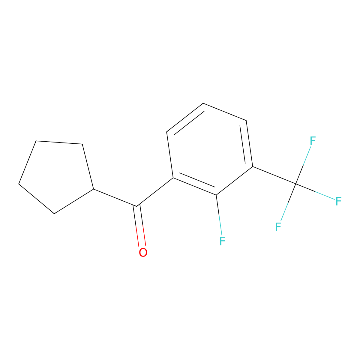 Cyclopentyl(2-fluoro-3-(trifluoromethyl)phenyl)methanone molecular structure, CAS 1501091-10-6