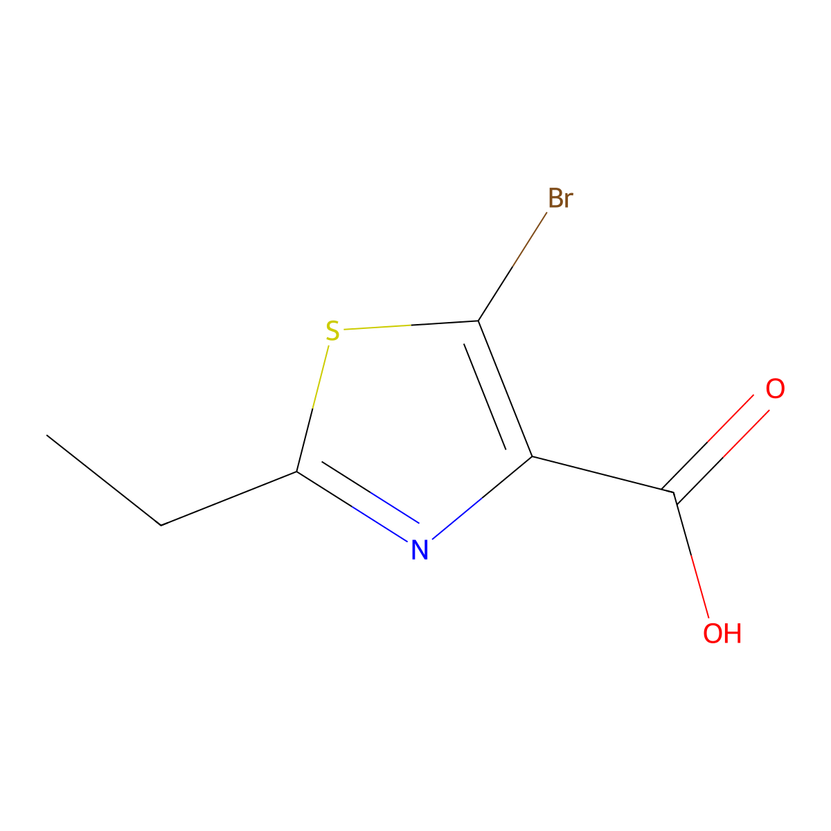 5-Bromo-2-ethyl-1,3-thiazole-4-carboxylic acid molecular structure, CAS 1501097-20-6
