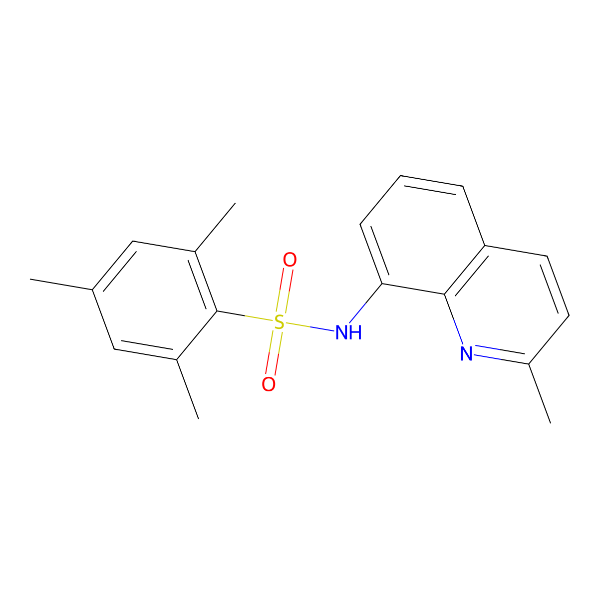 2,4,6-trimethyl-N-(2-methylquinolin-8-yl)benzenesulfonamide molecular structure, CAS 15011-27-5