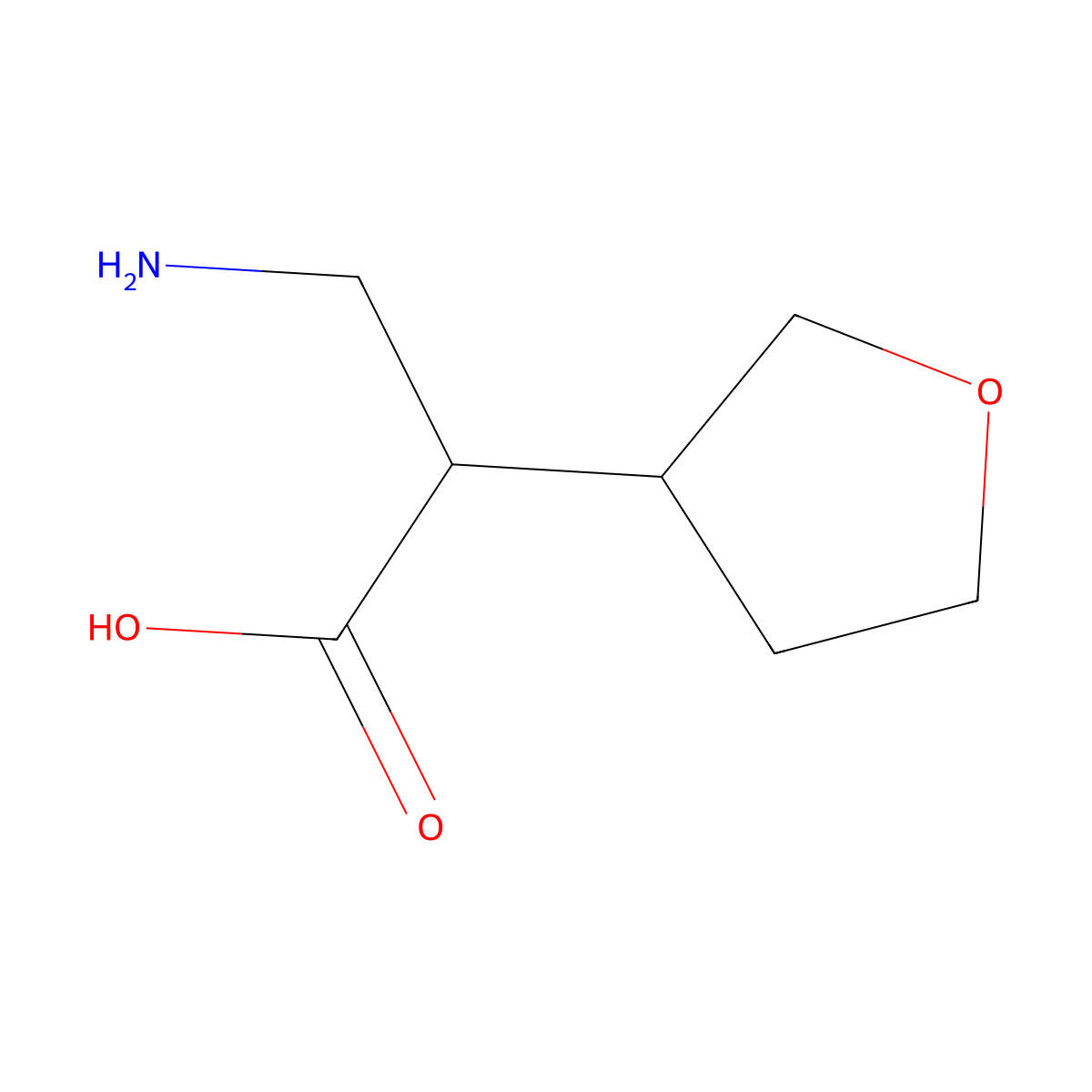 3-Amino-2-(oxolan-3-yl)propanoic acid molecular structure, CAS 1501103-27-0
