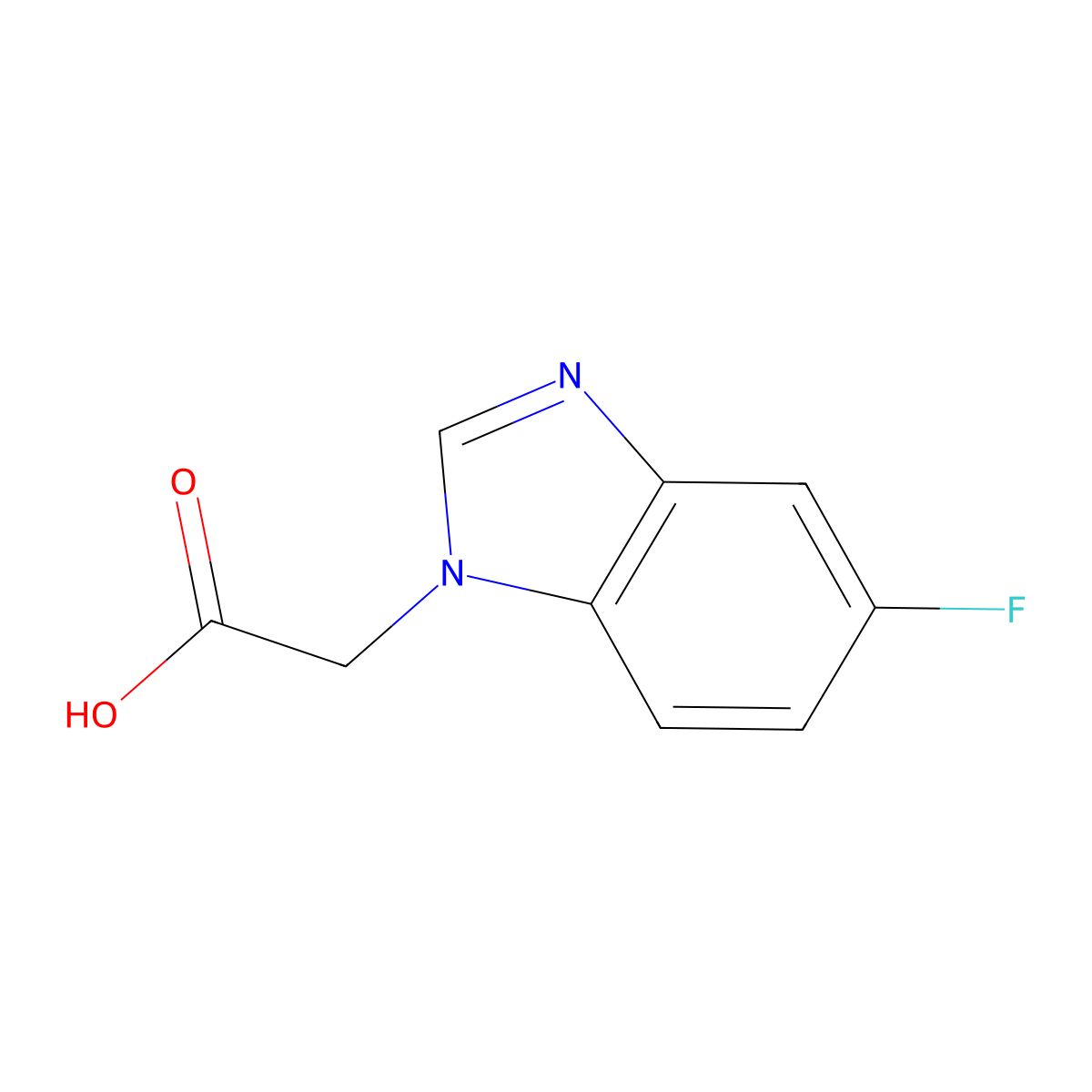 2-(5-Fluoro-1H-benzo[d]imidazol-1-yl)acetic acid molecular structure, CAS 1501106-40-6