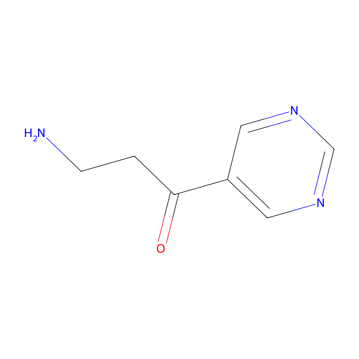 3-Amino-1-(pyrimidin-5-yl)propan-1-one molecular structure, CAS 1501112-37-3