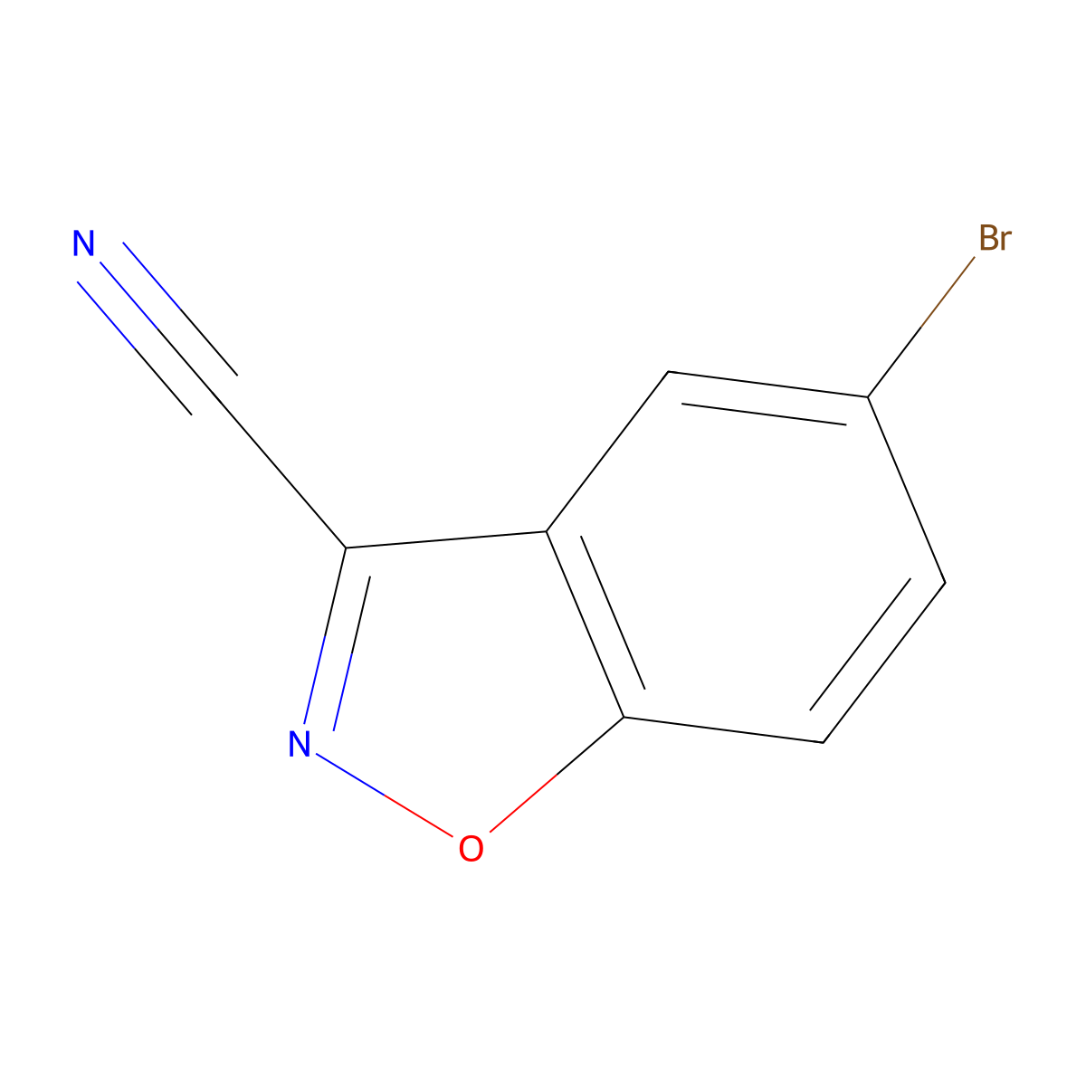 5-Bromo-1,2-benzoxazole-3-carbonitrile molecular structure, CAS 1501114-09-5