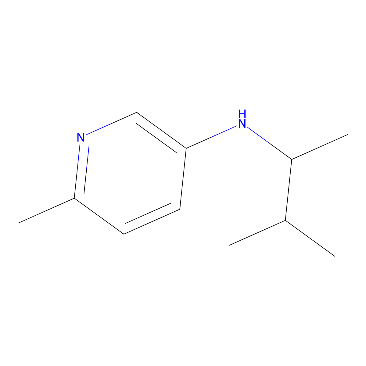 6-methyl-N-(3-methylbutan-2-yl)pyridin-3-amine molecular structure, CAS 1501123-58-5
