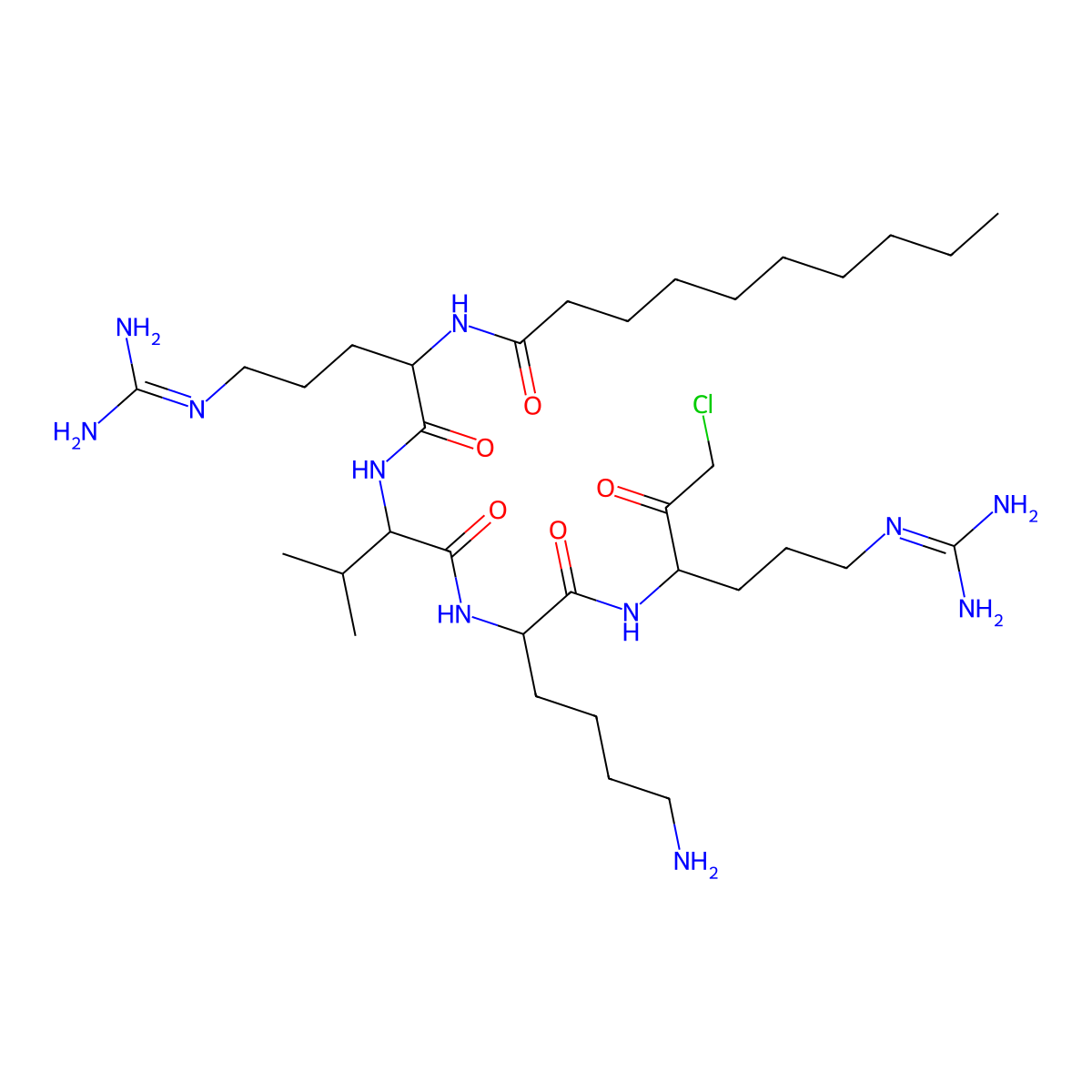 decanoyl-RVKR-chloromethylketone molecular structure, CAS 150113-99-8