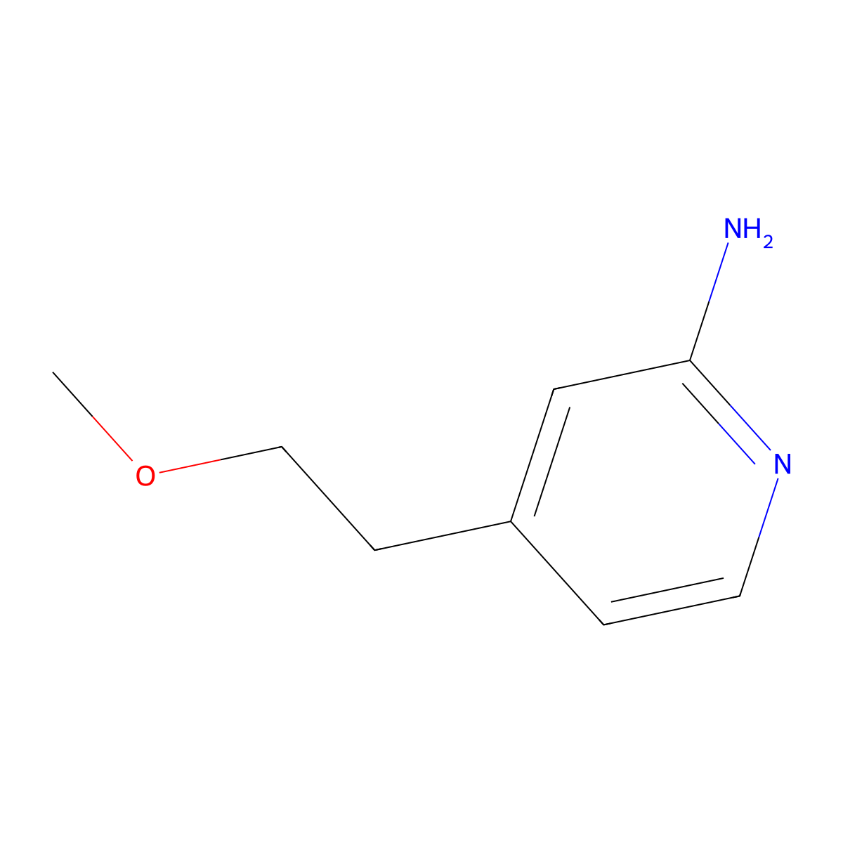 4-(2-Methoxyethyl)pyridin-2-amine molecular structure, CAS 1501130-80-8