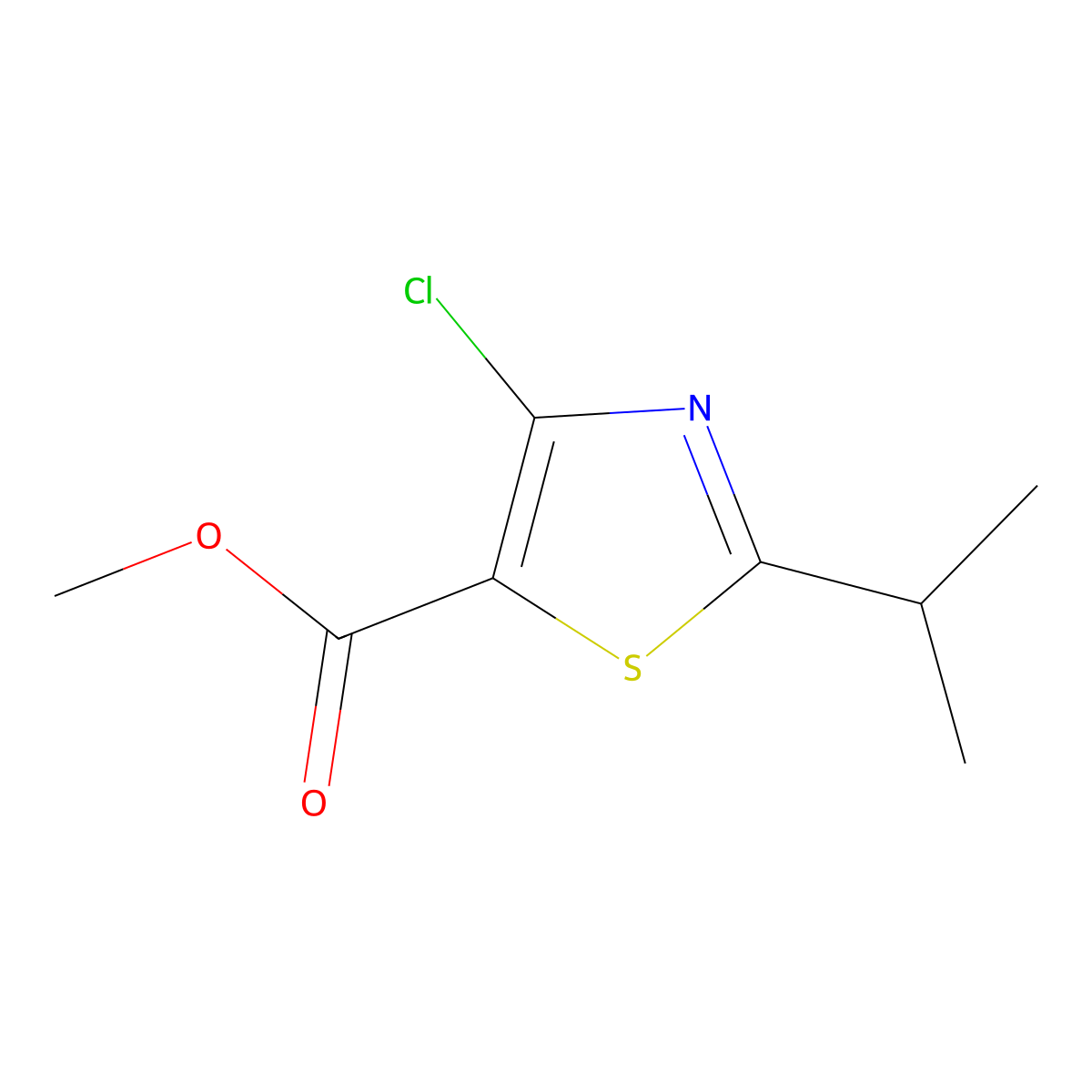 Methyl 4-chloro-2-(propan-2-yl)-1,3-thiazole-5-carboxylate molecular structure, CAS 1501132-92-8