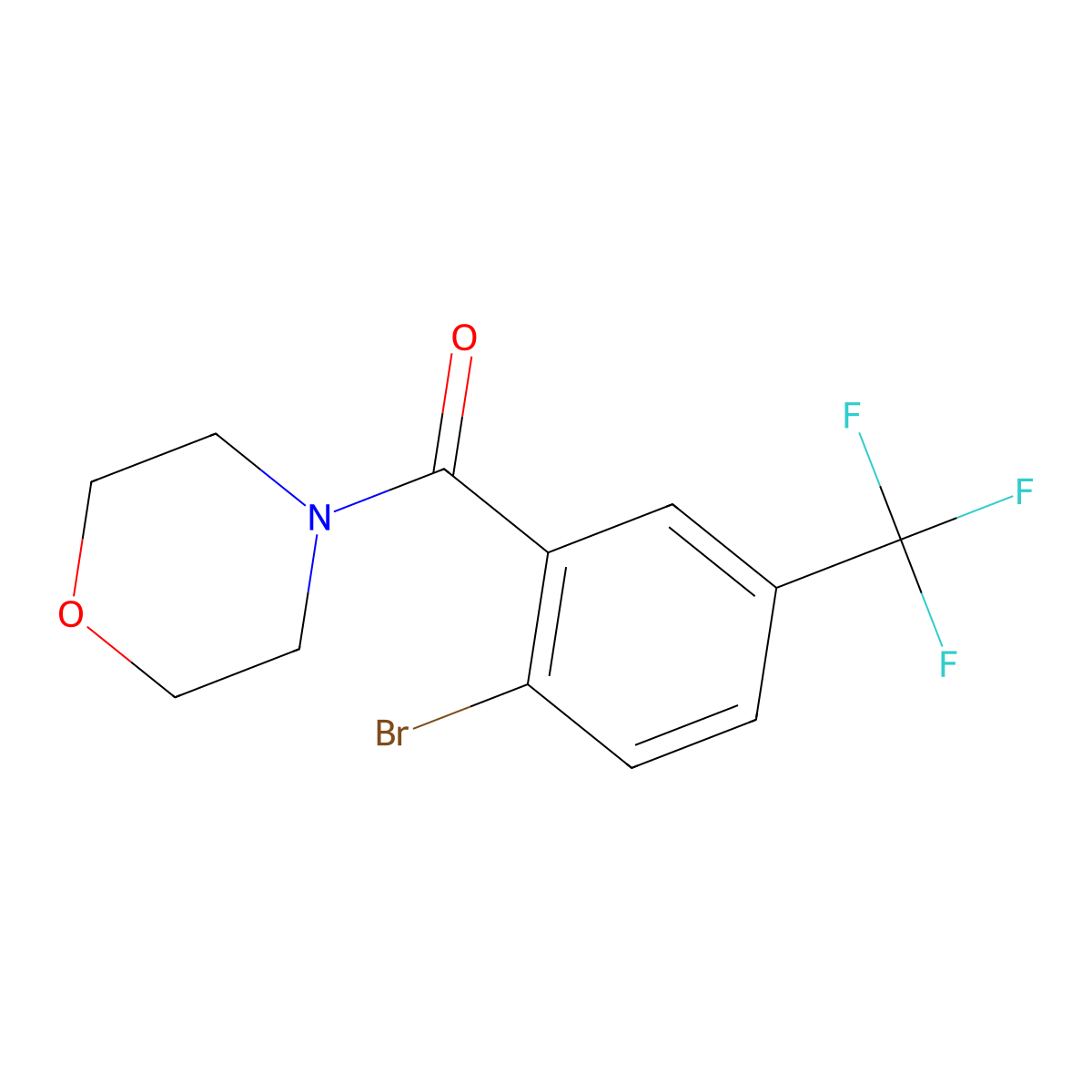 (2-Bromo-5-(trifluoromethyl)phenyl)(morpholino)methanone molecular structure, CAS 1501135-63-2