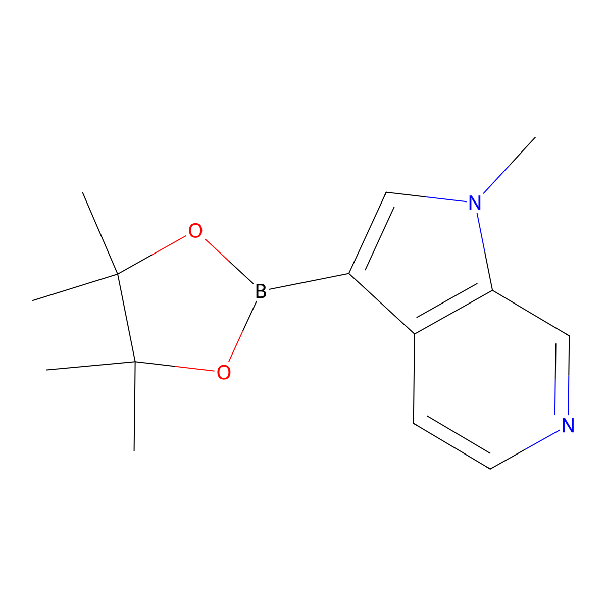 1-methyl-3-(4,4,5,5-tetramethyl-1,3,2-dioxaborolan-2-yl)-1H-pyrrolo(2,3-c)pyridine molecular structure, CAS 1501153-45-2