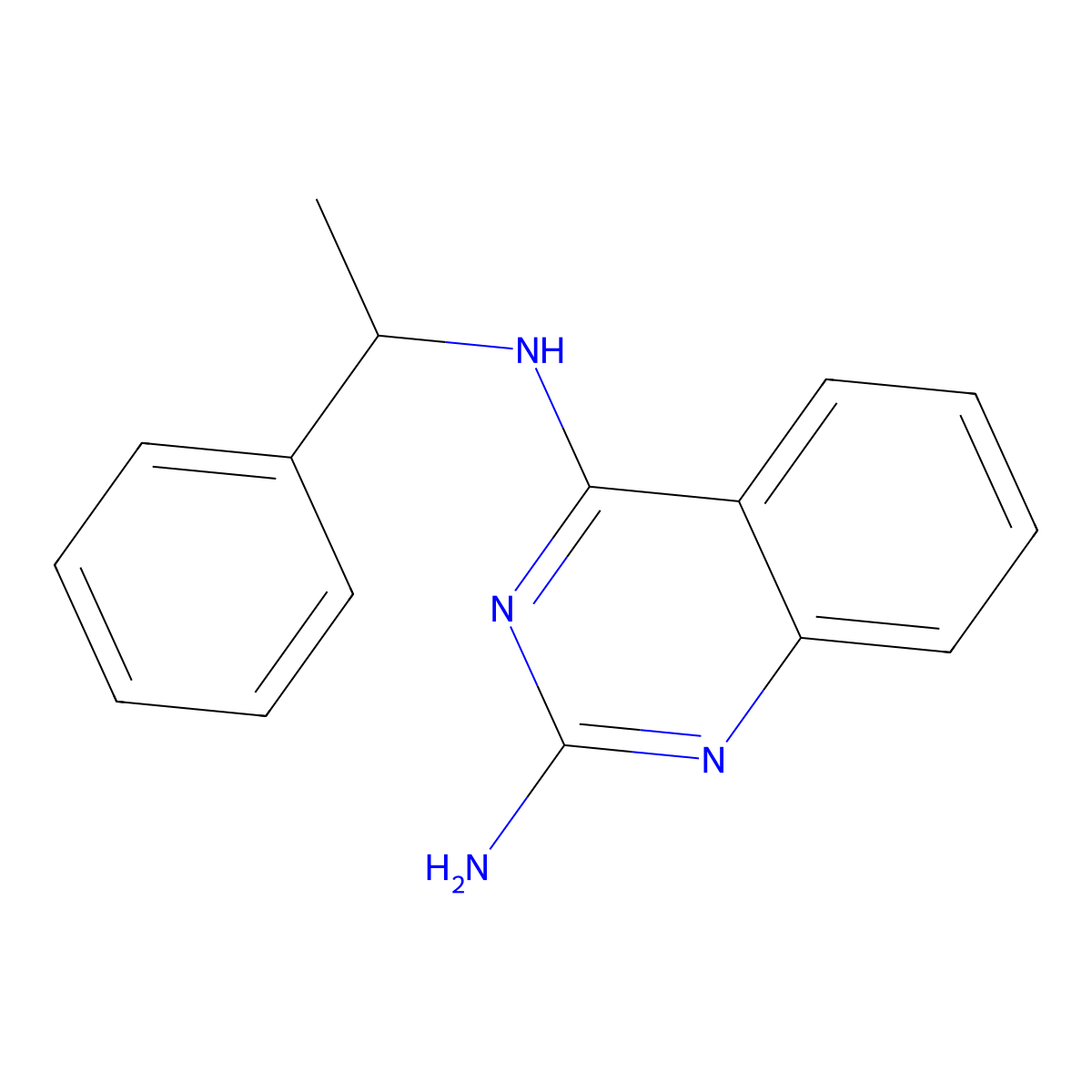 N4-(1-phenylethyl)quinazoline-2,4-diamine molecular structure, CAS 1501156-14-4