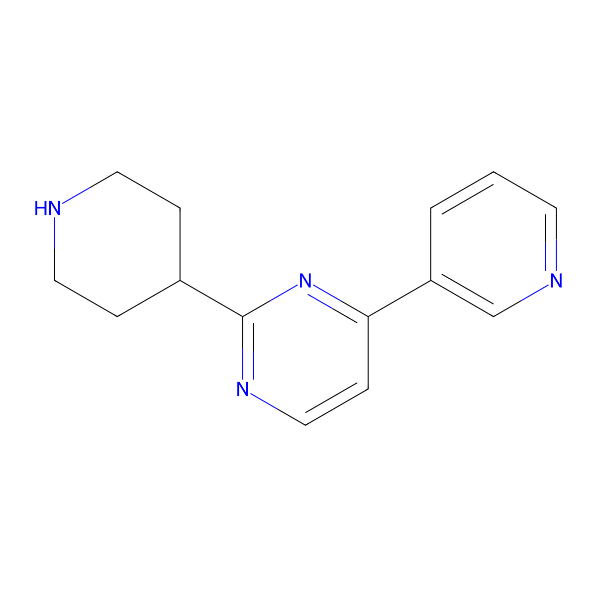 2-(Piperidin-4-yl)-4-(pyridin-3-yl)pyrimidine molecular structure, CAS 1501156-88-2