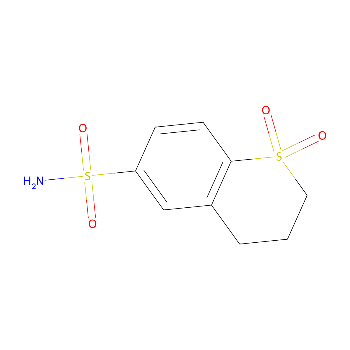 1,1-dioxo-3,4-dihydro-2H-1lambda6-benzothiopyran-6-sulfonamide molecular structure, CAS 1501164-53-9