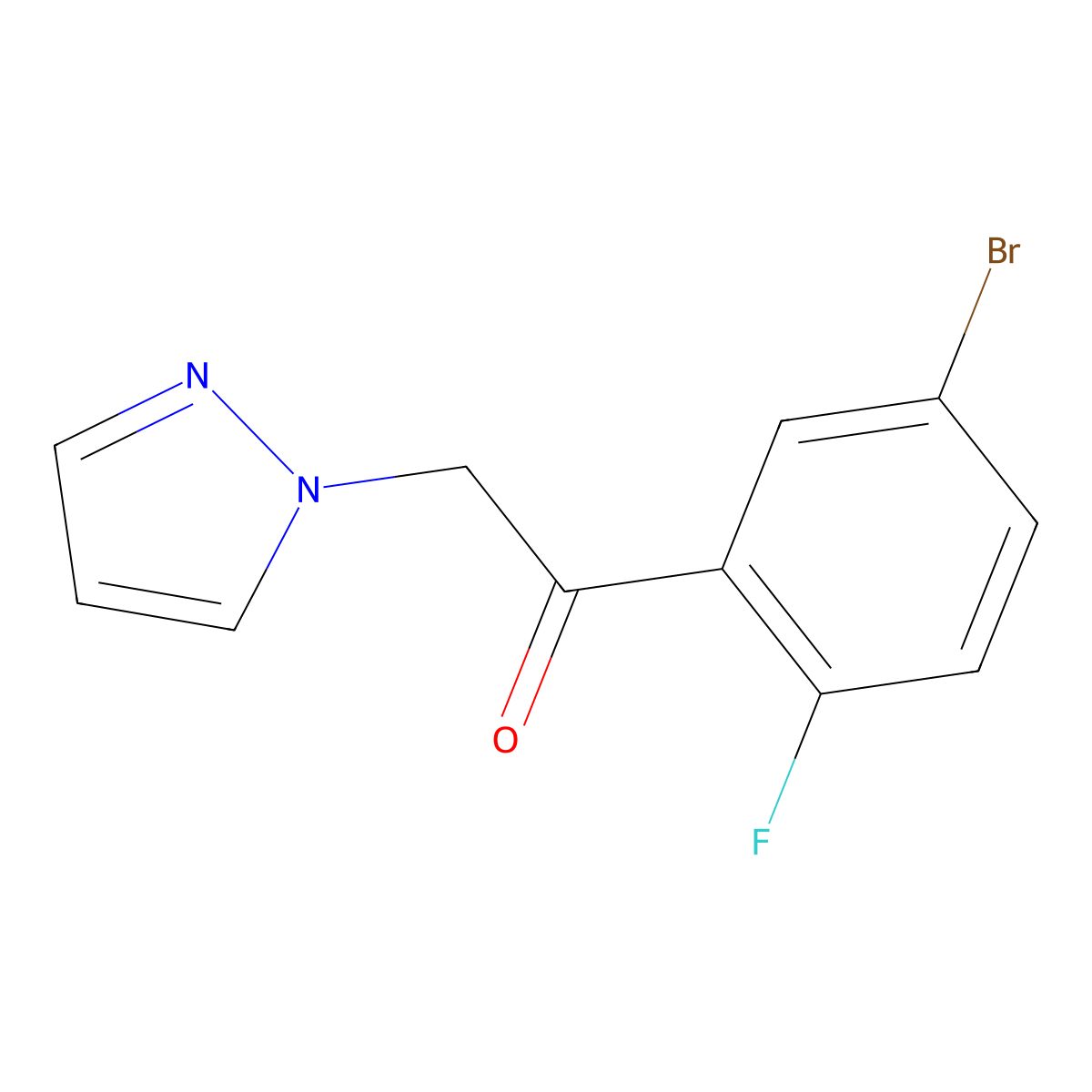 1-(5-Bromo-2-fluorophenyl)-2-(1H-pyrazol-1-YL)ethanone molecular structure, CAS 1501164-64-2