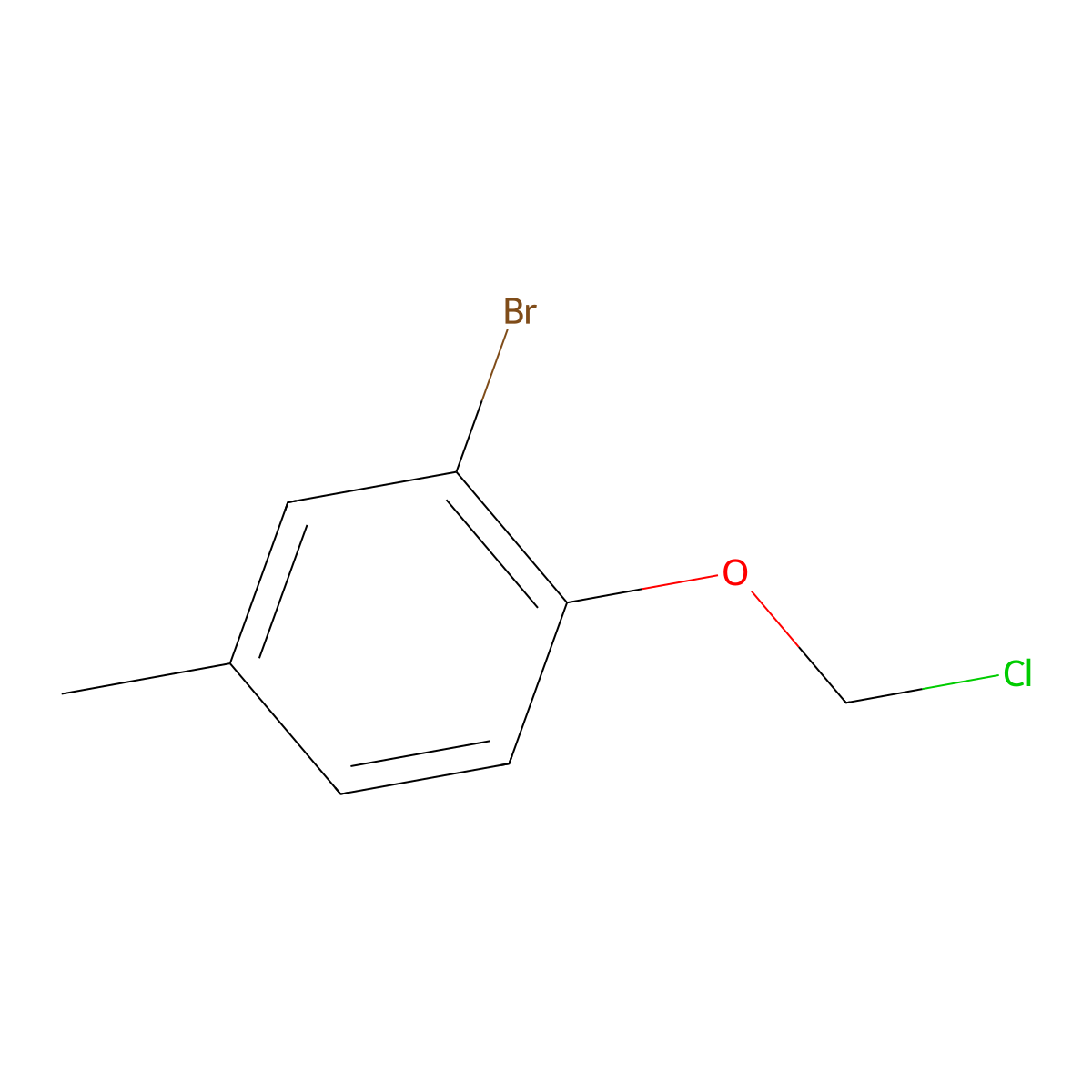 2-Bromo-1-(chloromethoxy)-4-methylbenzene molecular structure, CAS 1501166-83-1
