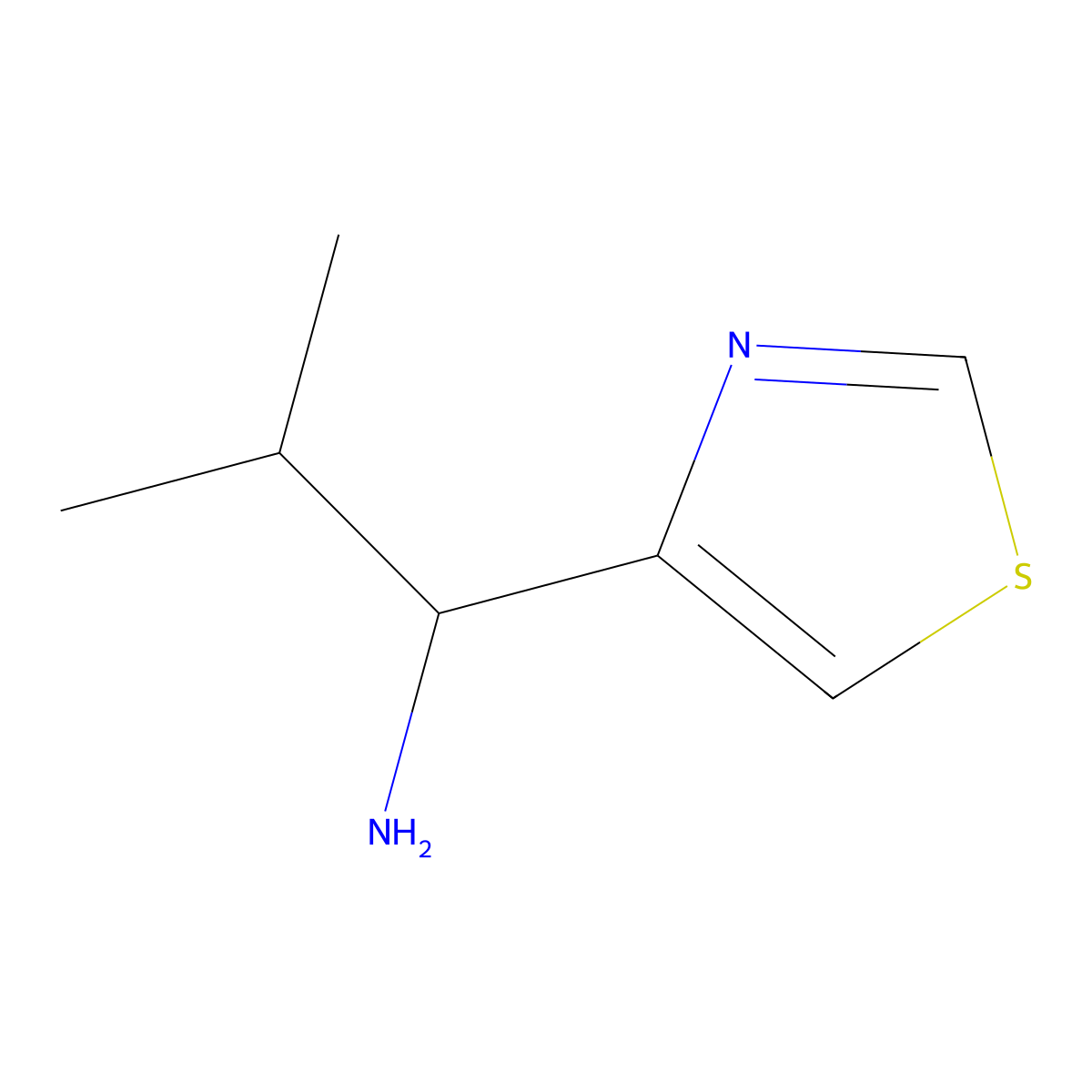 2-Methyl-1-(1,3-thiazol-4-YL)propan-1-amine molecular structure, CAS 1501167-51-6