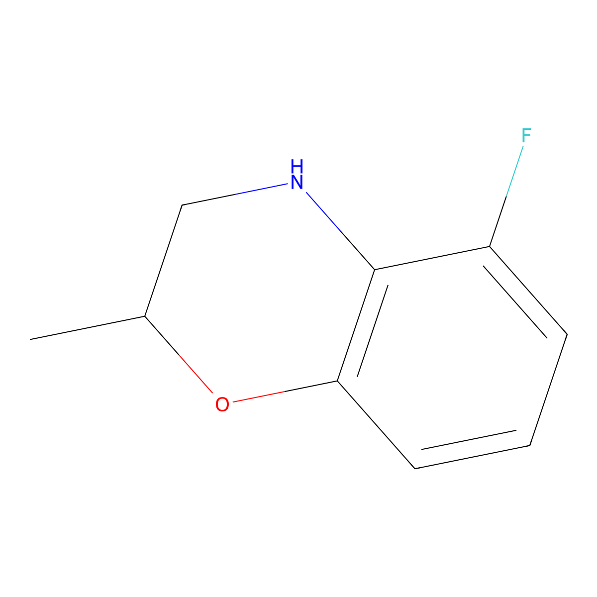 5-Fluoro-2-methyl-3,4-dihydro-2H-1,4-benzoxazine molecular structure, CAS 1501173-93-8