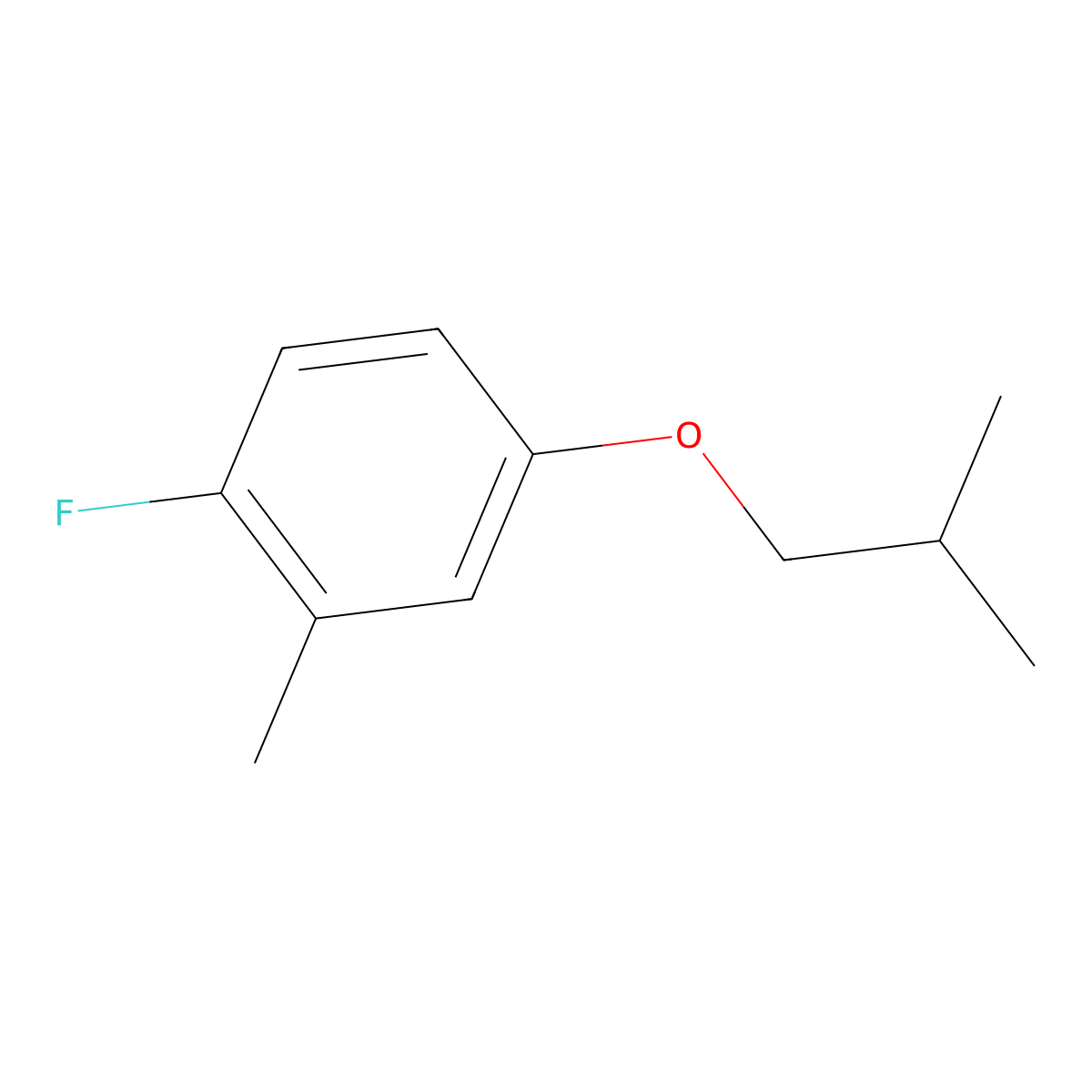1-Fluoro-4-isobutoxy-2-methylbenzene molecular structure, CAS 1501175-70-7