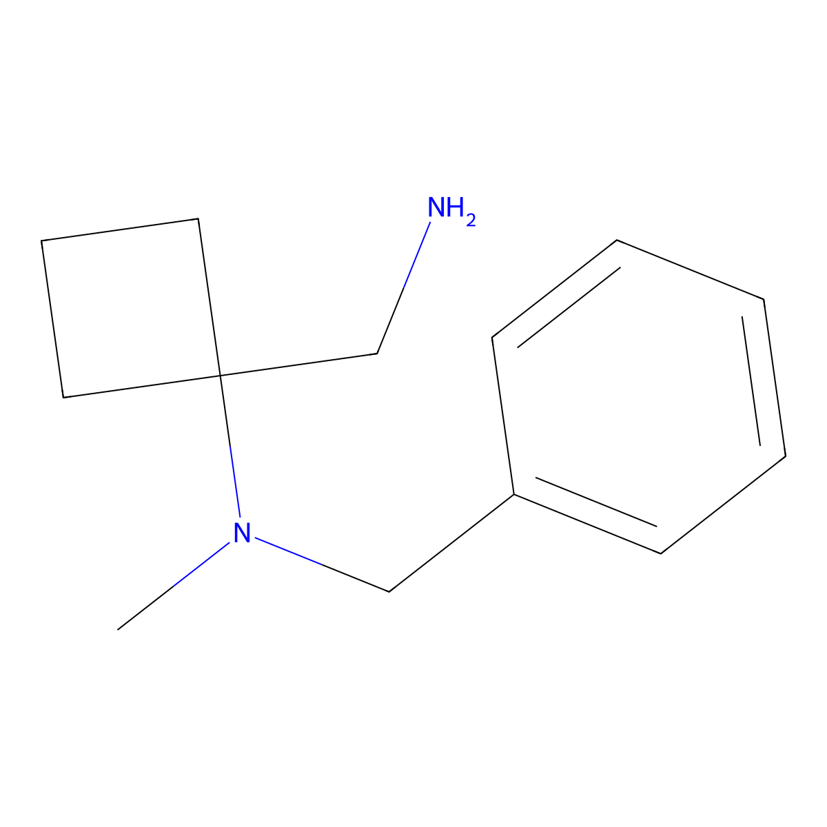 1-(aminomethyl)-N-benzyl-N-methylcyclobutan-1-amine molecular structure, CAS 1501189-97-4