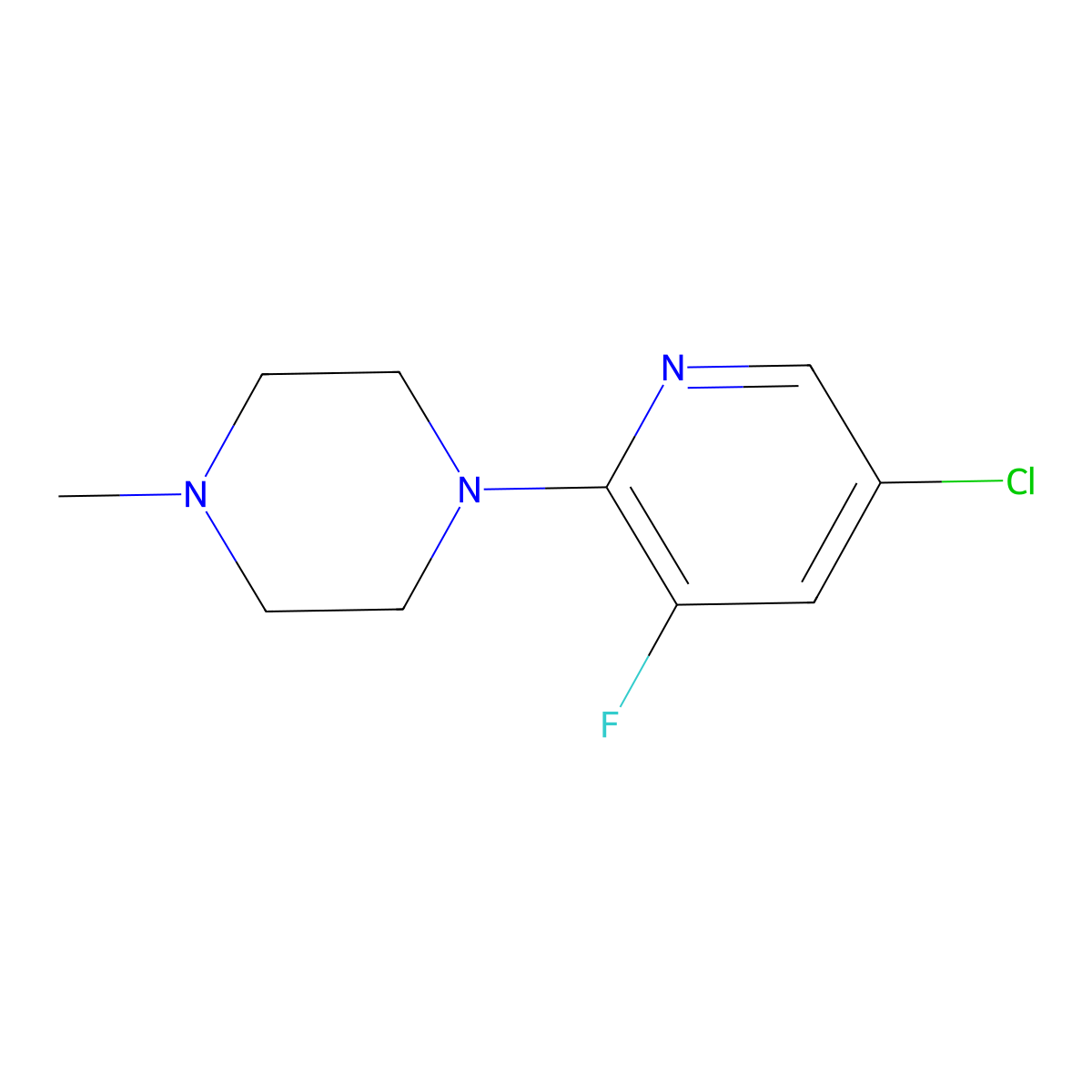 1-(5-Chloro-3-fluoropyridin-2-yl)-4-methylpiperazine molecular structure, CAS 1501193-12-9