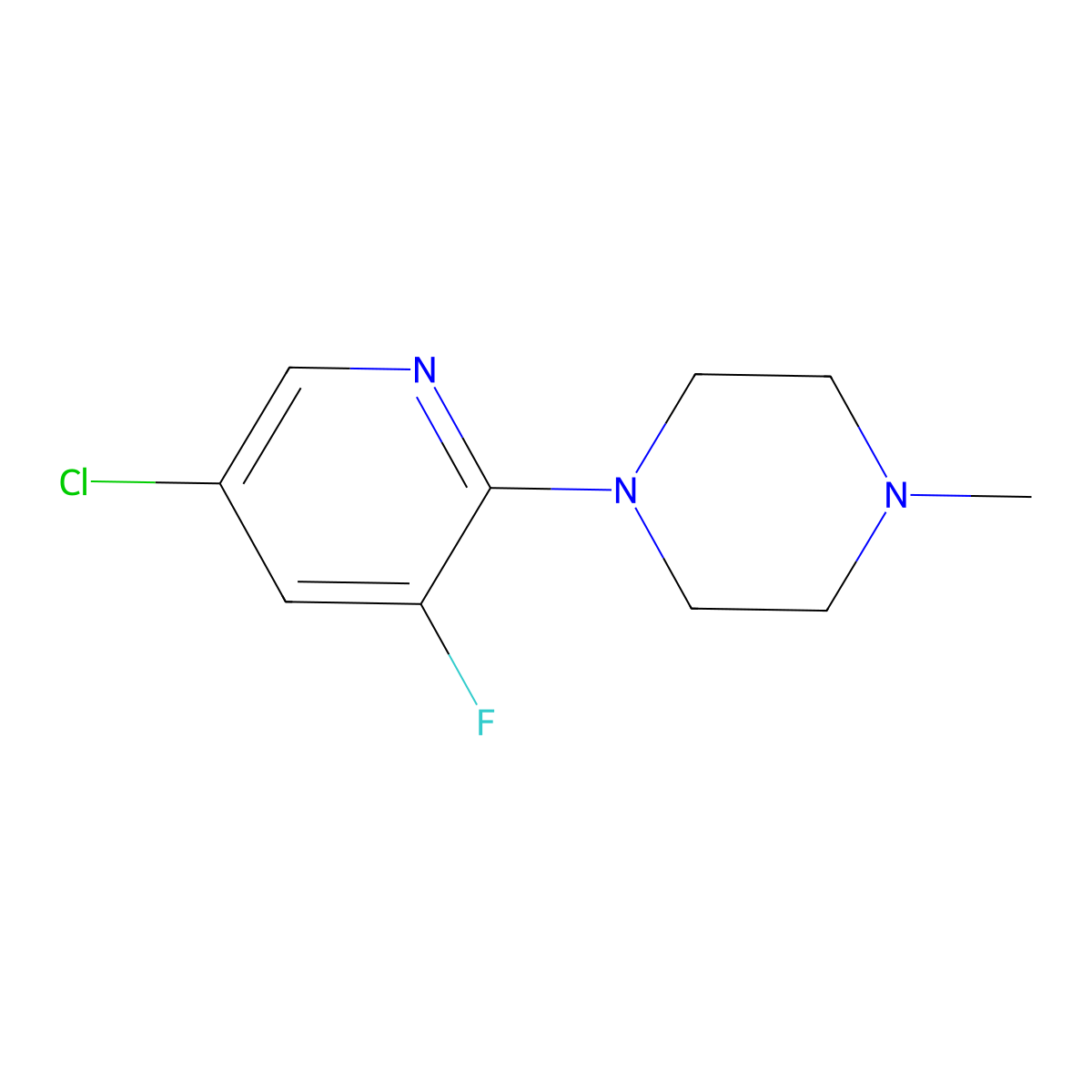 1-(5-Chloro-3-fluoropyridin-2-yl)-4-methylpiperazine molecular structure, CAS 1501193-12-9